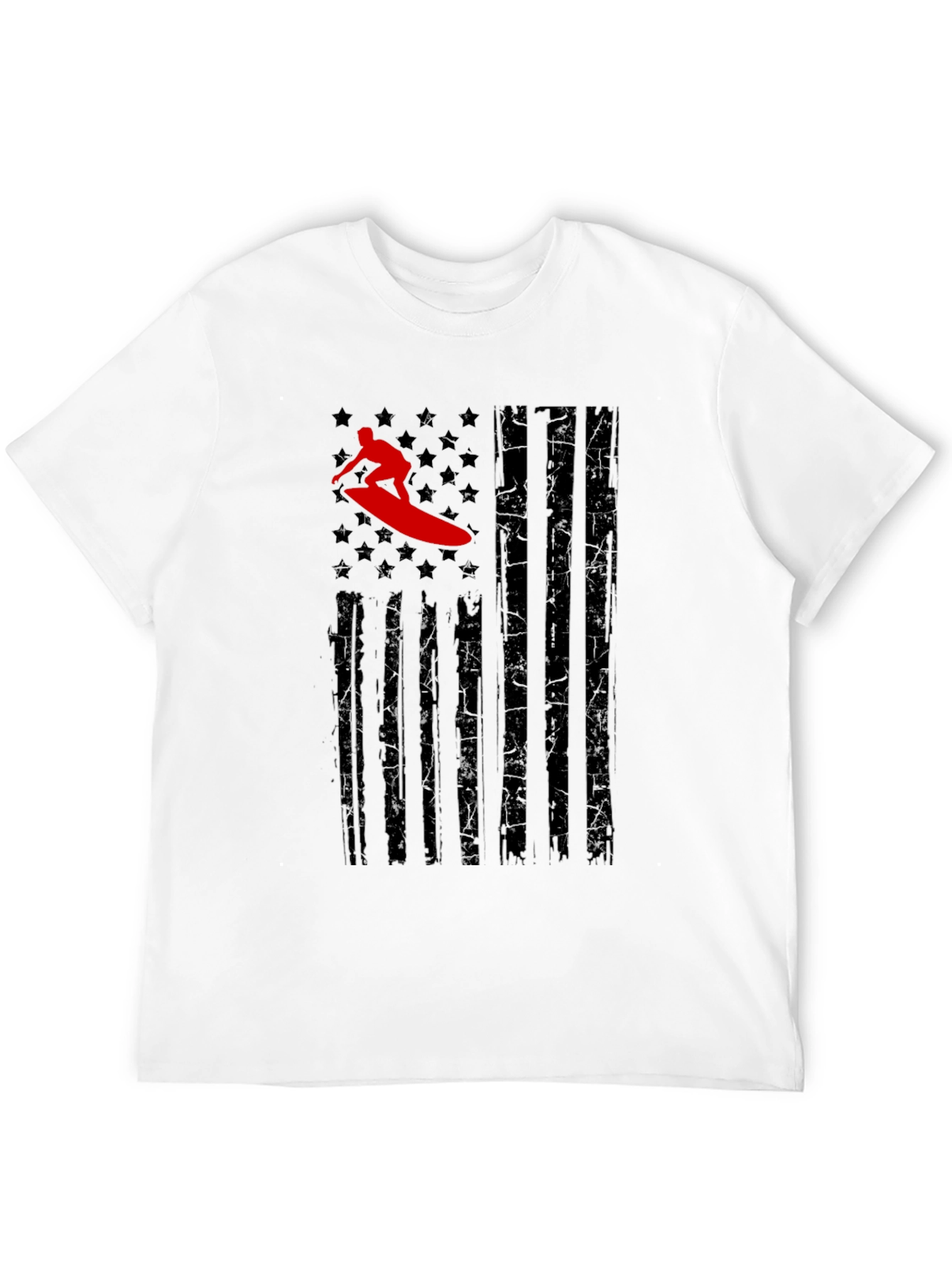 Surfer American Flag Graphic T-Shirt