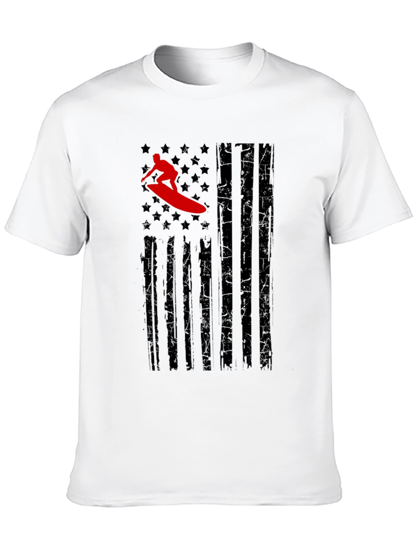 Surfer American Flag Graphic T-Shirt