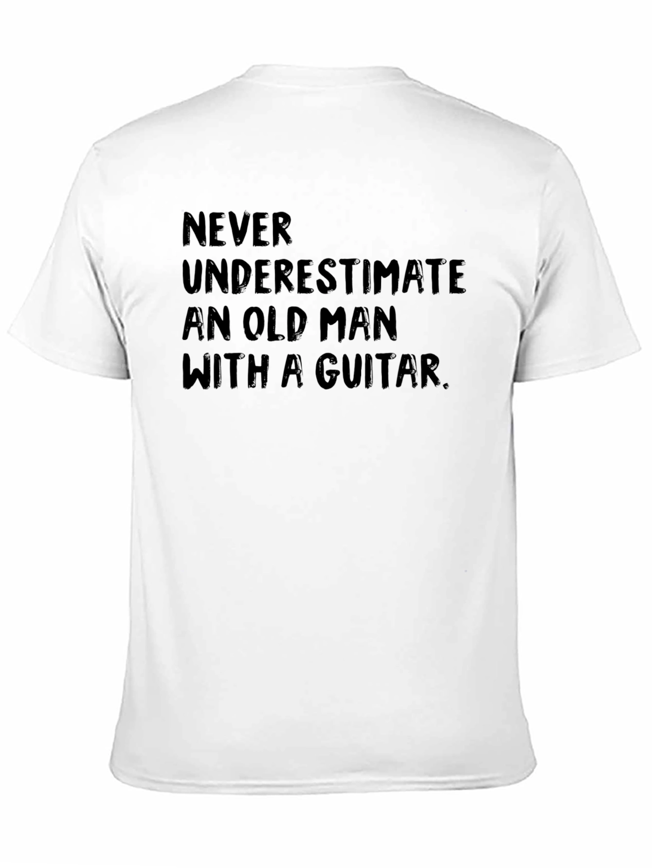 Never Underestimate T-Shirt Old Man Guitar Black