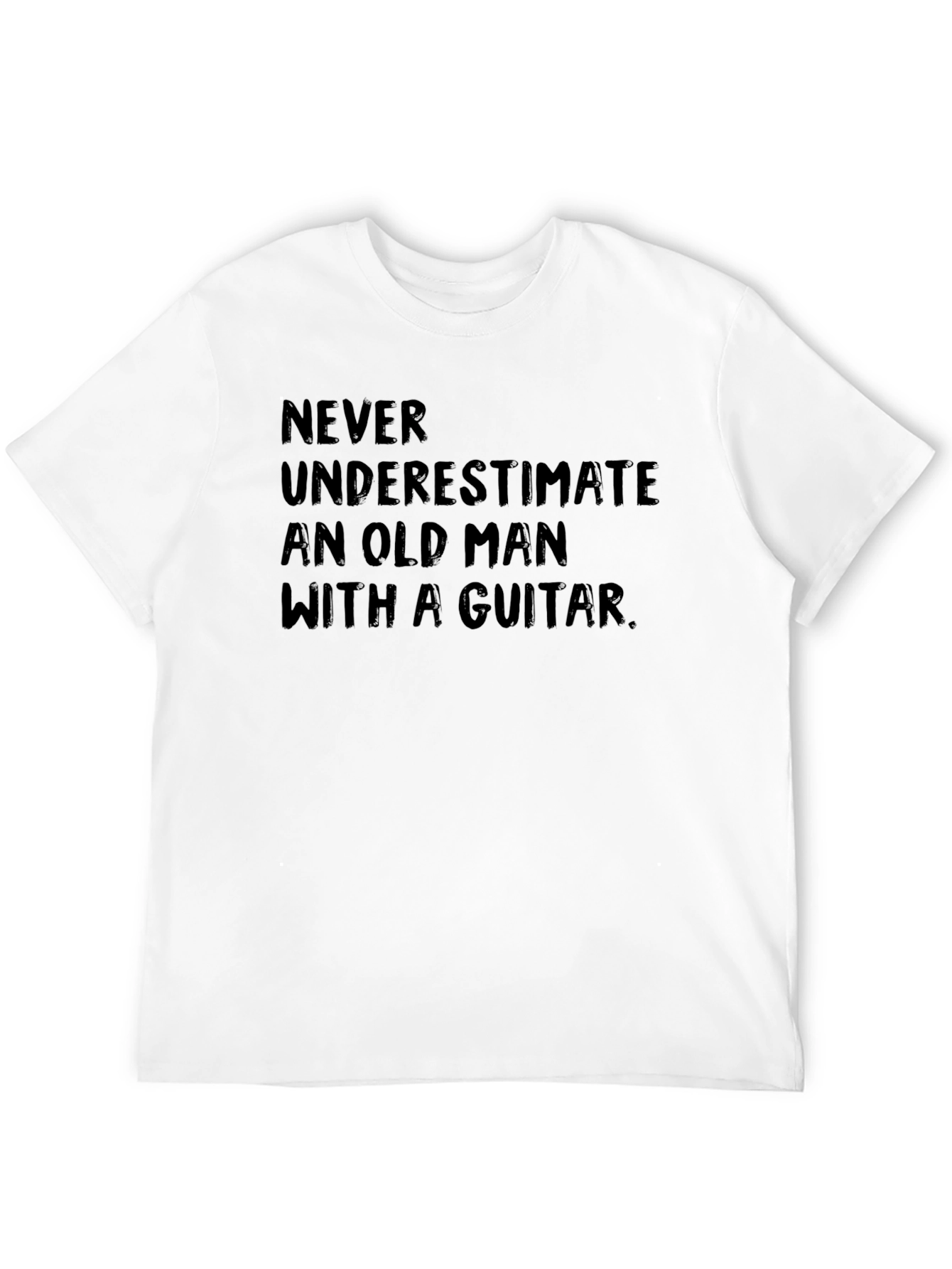 Never Underestimate T-Shirt Old Man Guitar Black