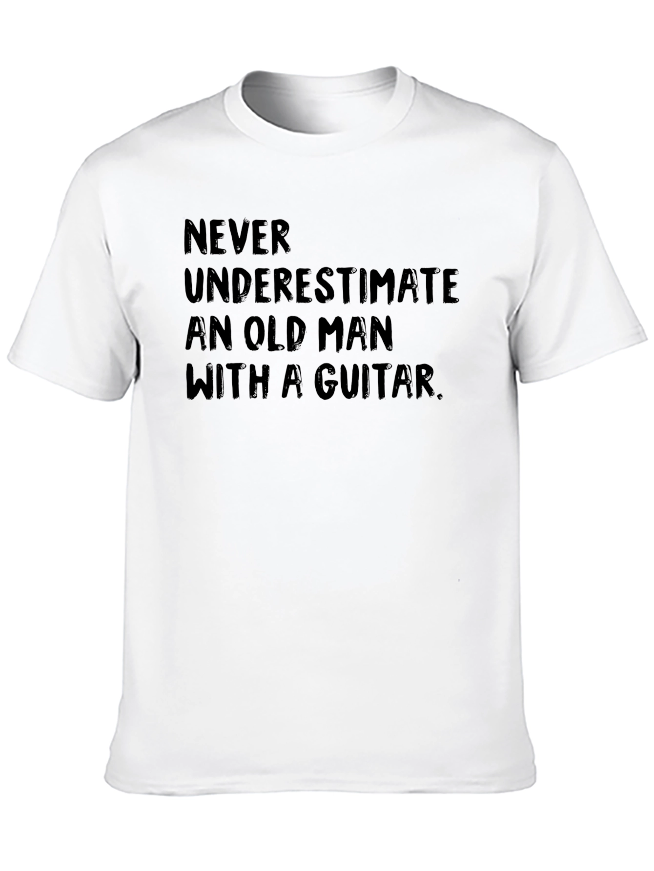 Never Underestimate T-Shirt Old Man Guitar Black