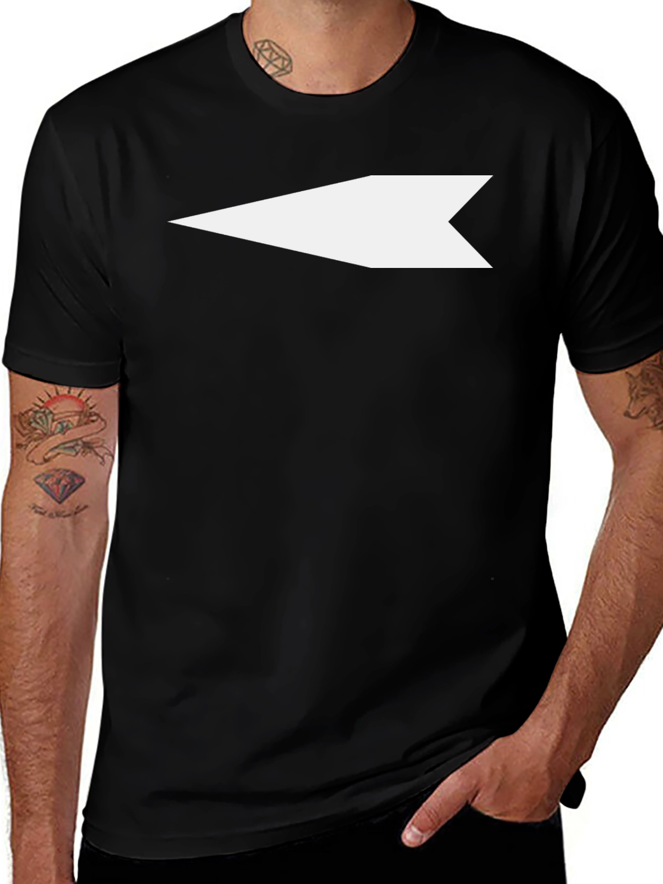 Modern Arrow Graphic T-Shirt - Black