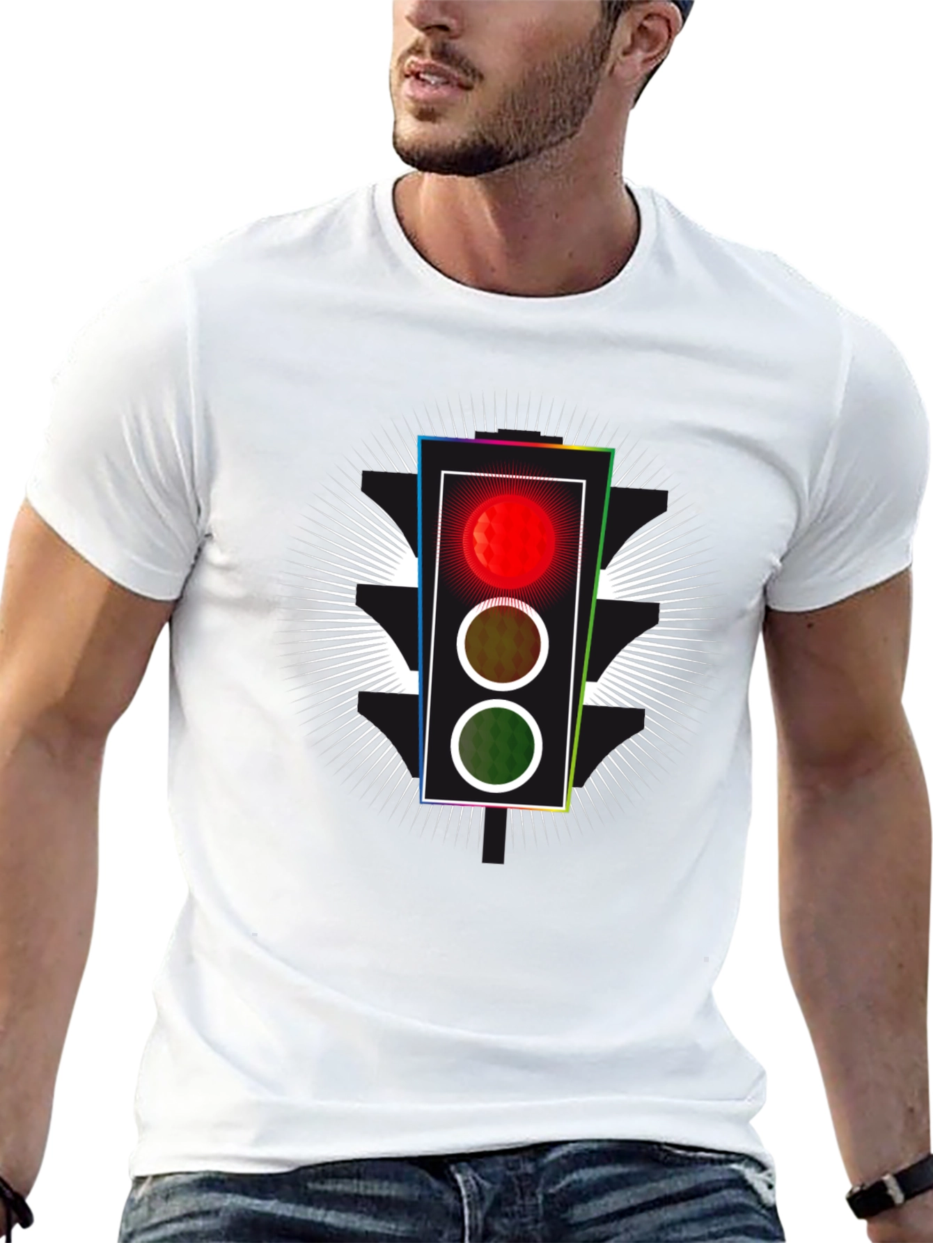 Traffic Light Graphic Tee - Black T-Shirt