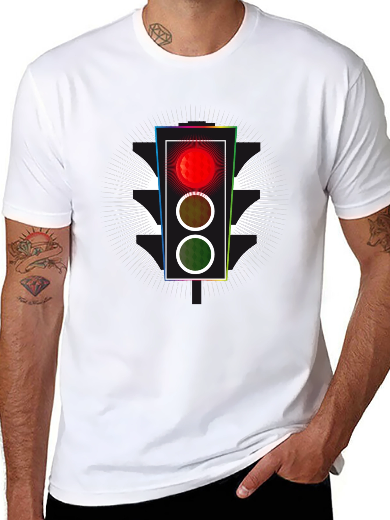 Traffic Light Graphic Tee - Black T-Shirt