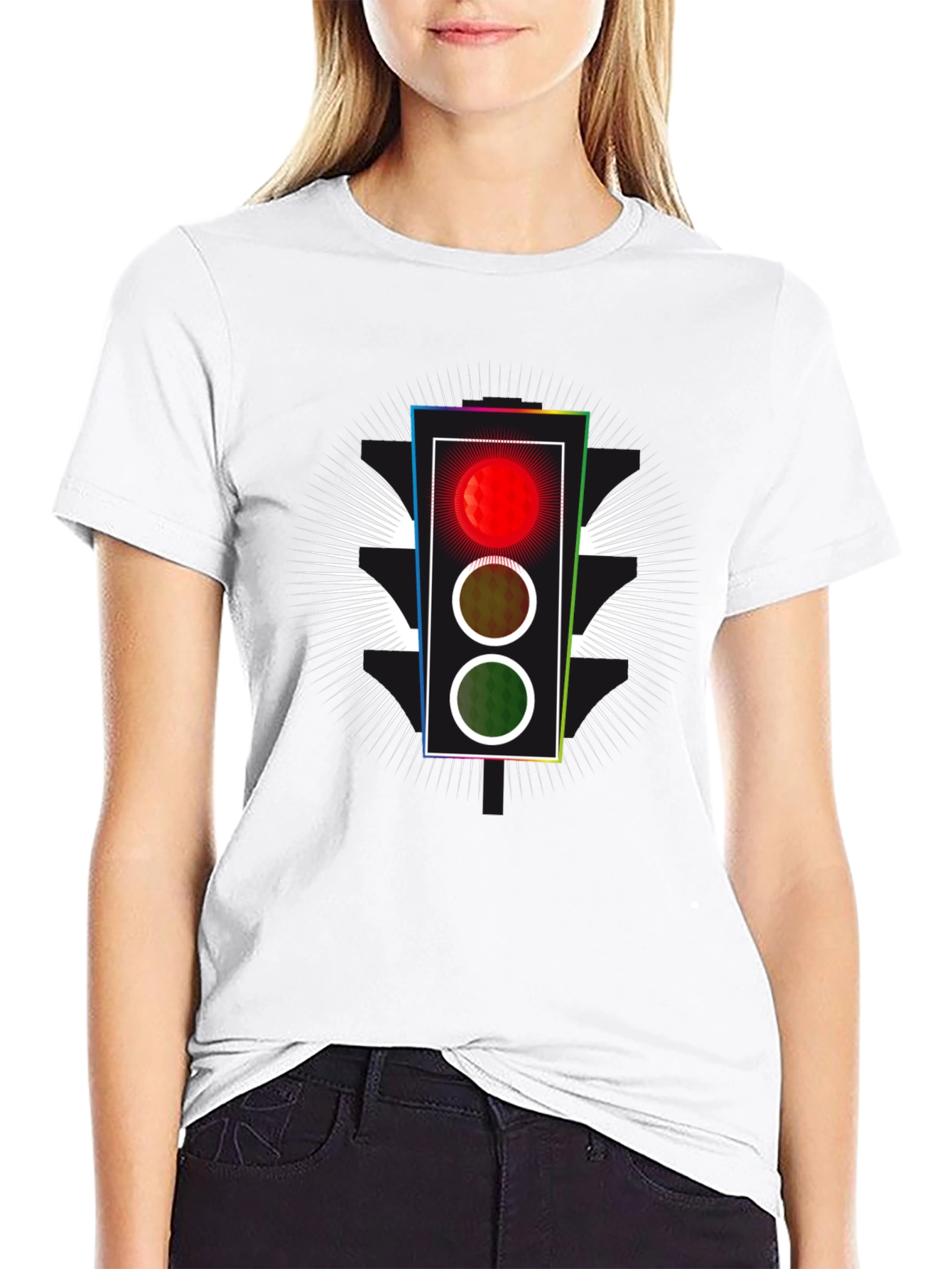 Traffic Light Graphic Tee - Black T-Shirt