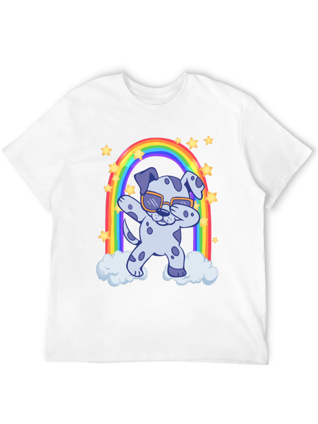 Dabbing Dalmatian Rainbow T-Shirt