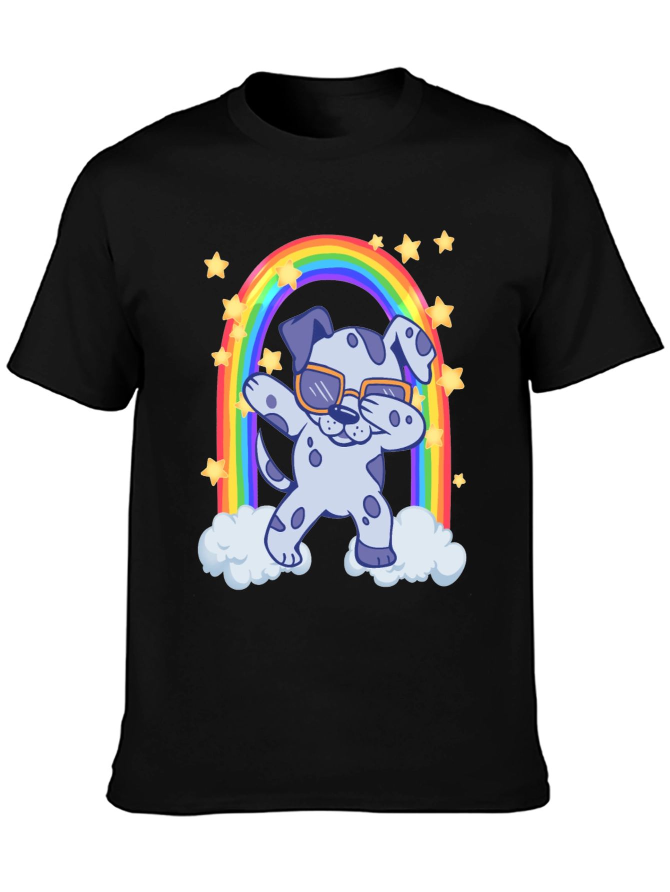 Dabbing Dalmatian Rainbow T-Shirt