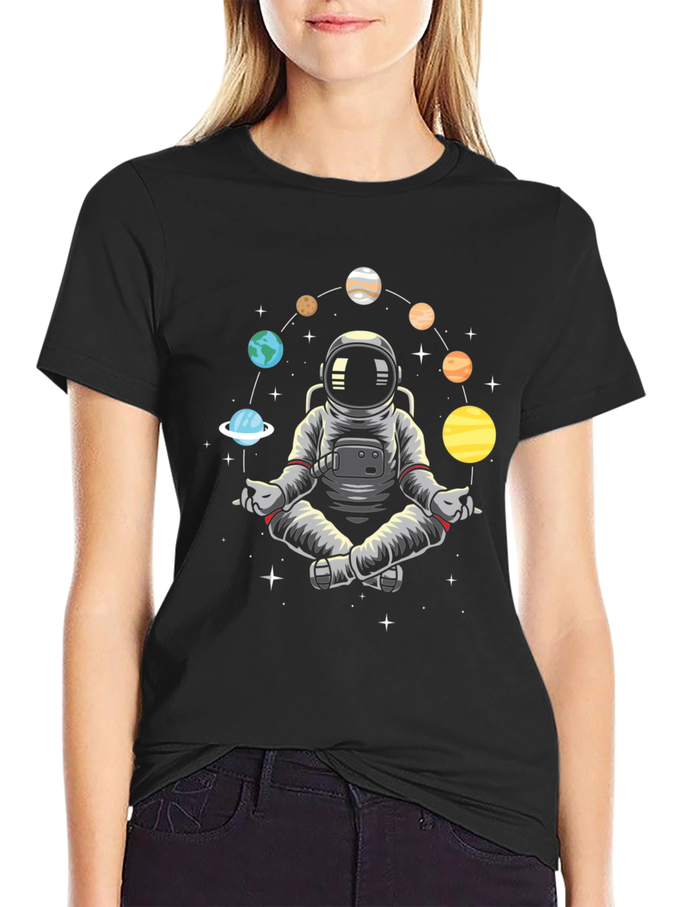 Astronaut Planet Meditate T-Shirt