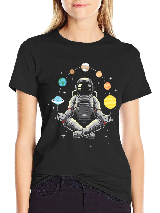 Astronaut Planet Meditate T-Shirt