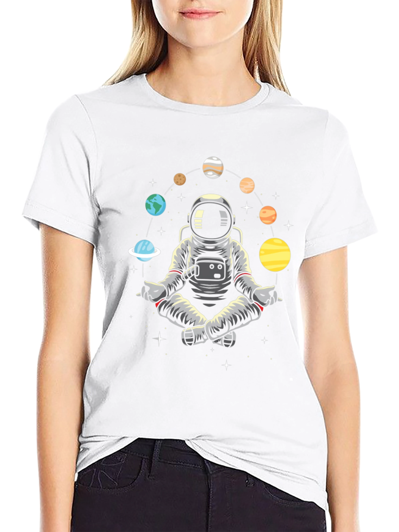 Astronaut Planet Meditate T-Shirt