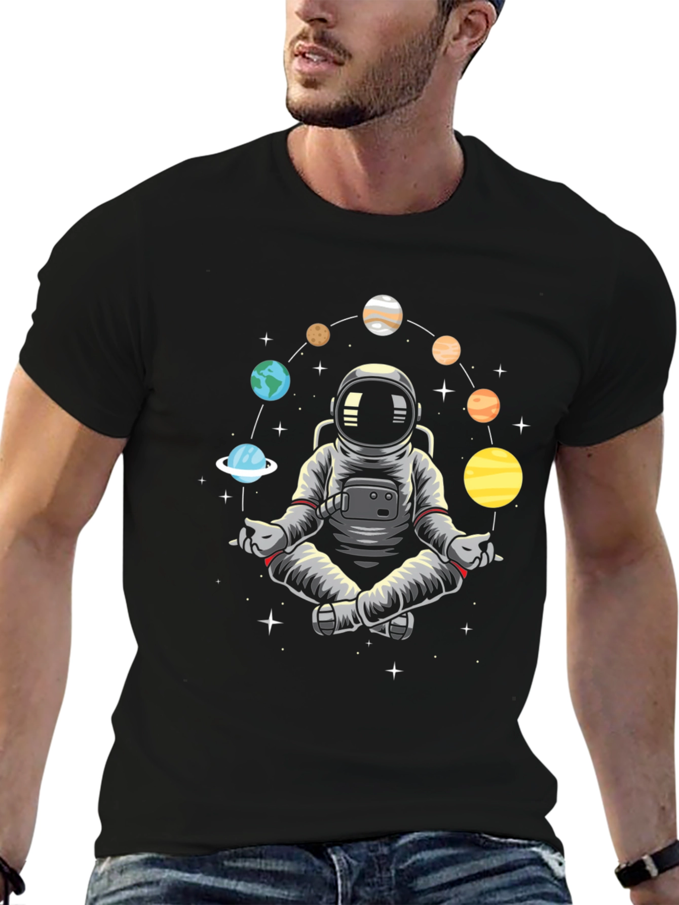 Astronaut Planet Meditate T-Shirt