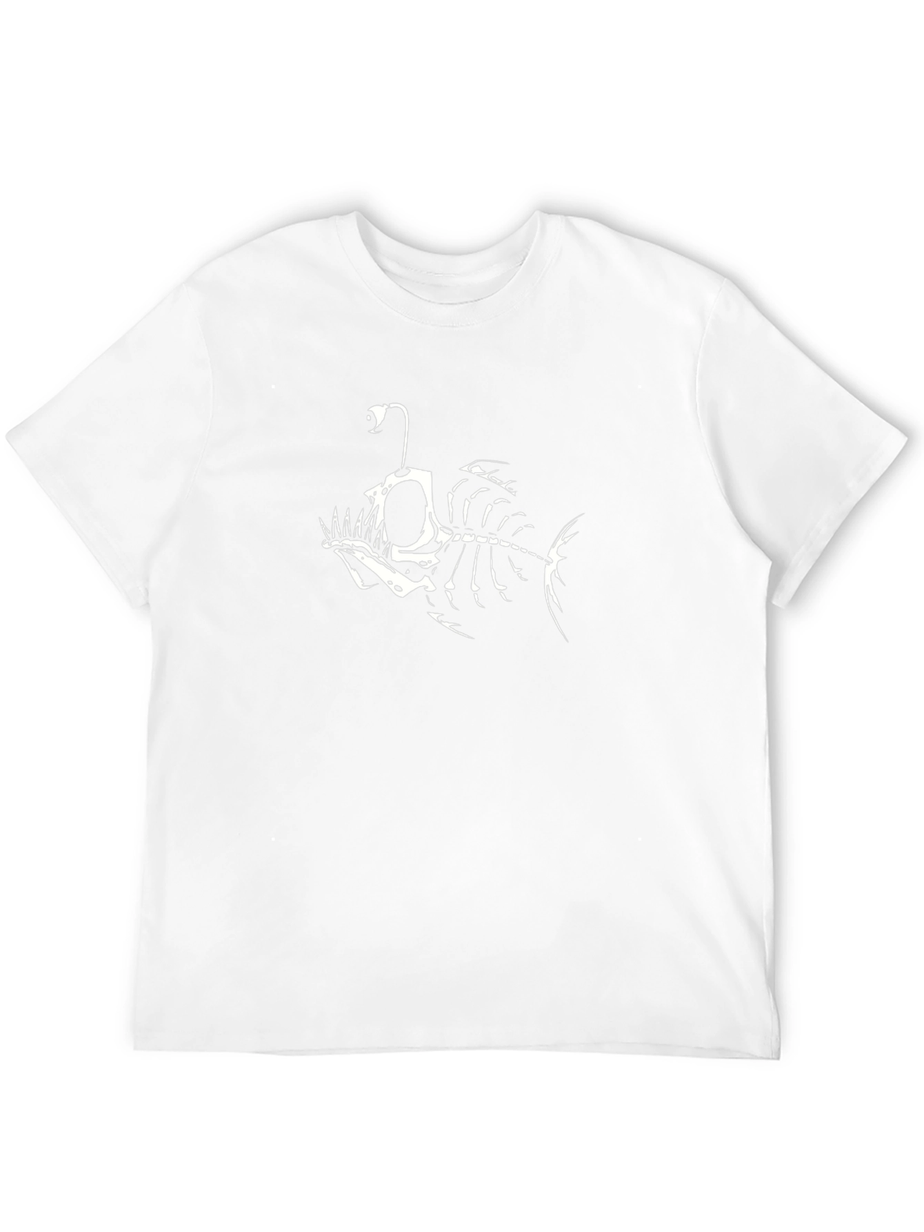 Anglerfish Skeleton Graphic Tee - Black Cotton T-Shirt