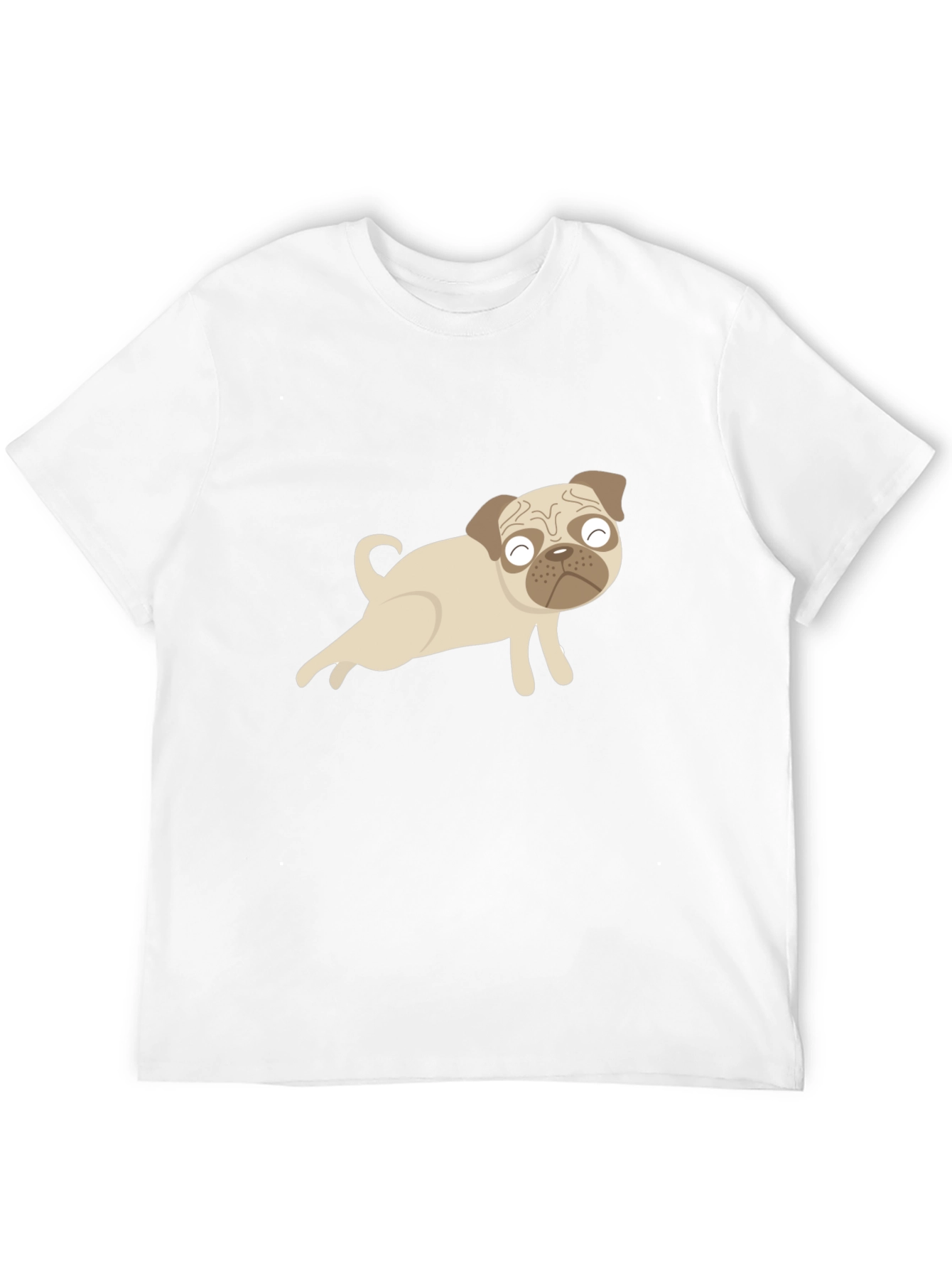 Cute Pug Graphic Black T-Shirt