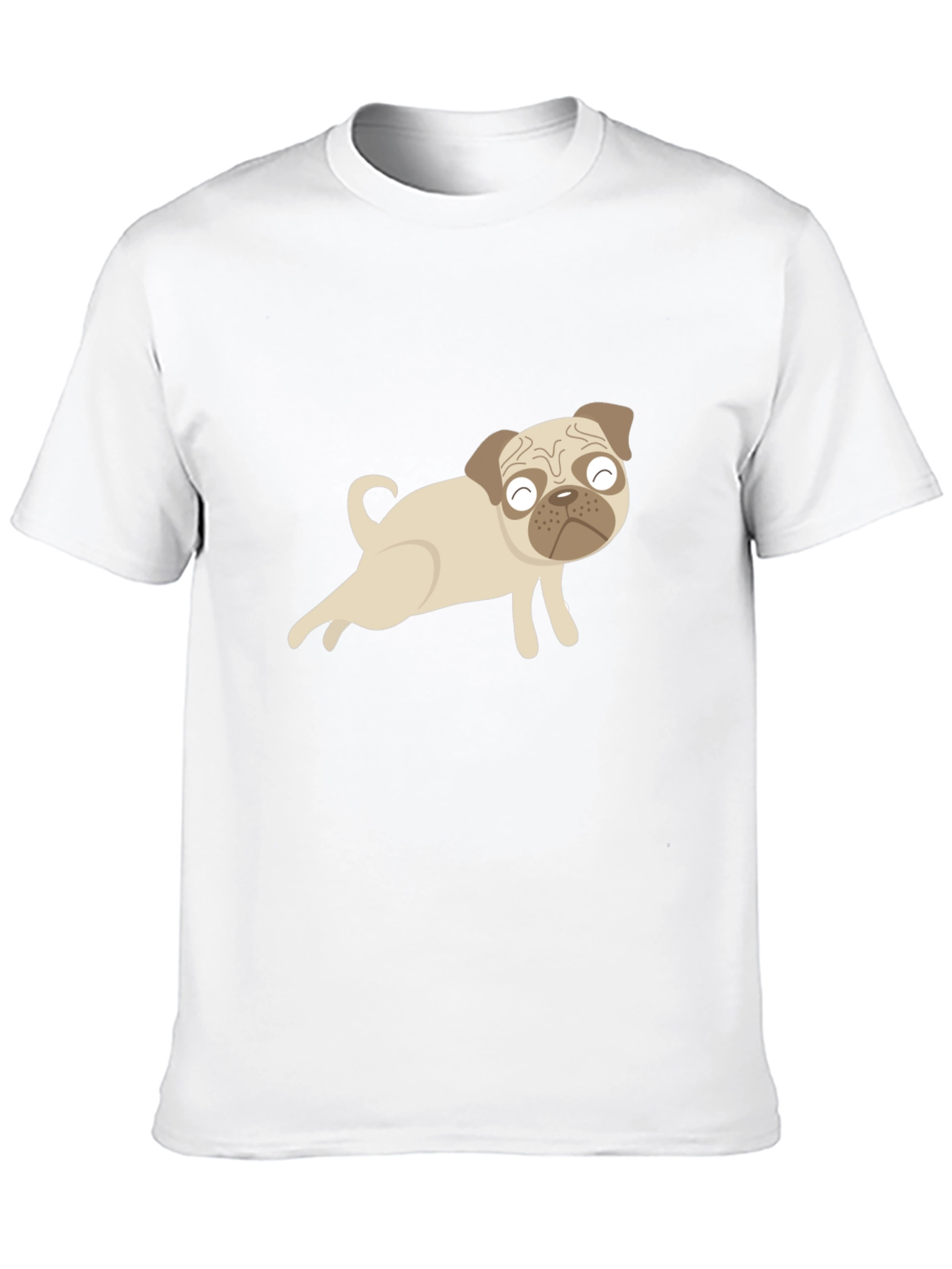 Cute Pug Graphic Black T-Shirt