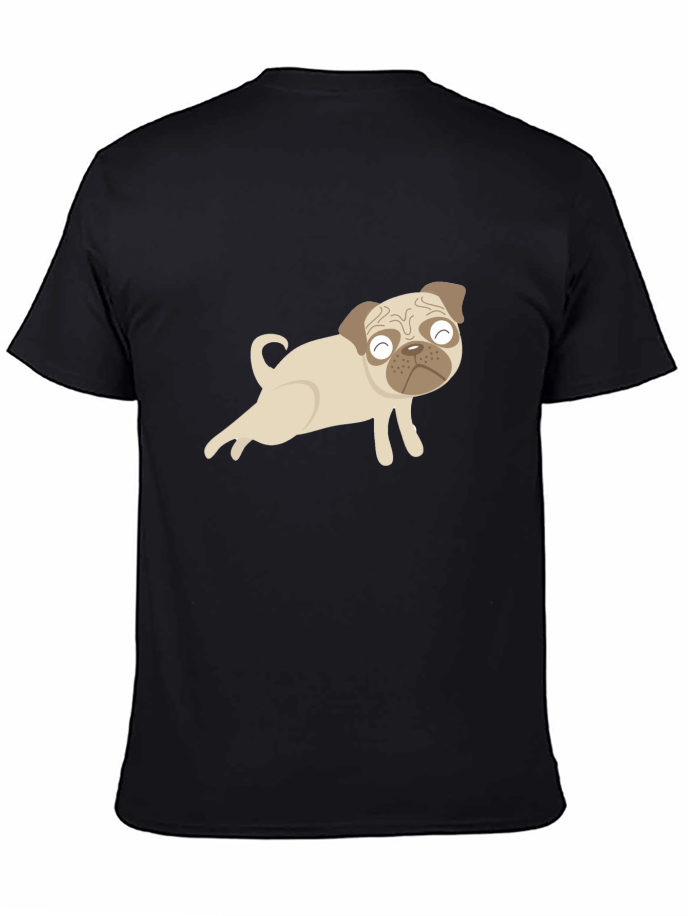 Cute Pug Graphic Black T-Shirt