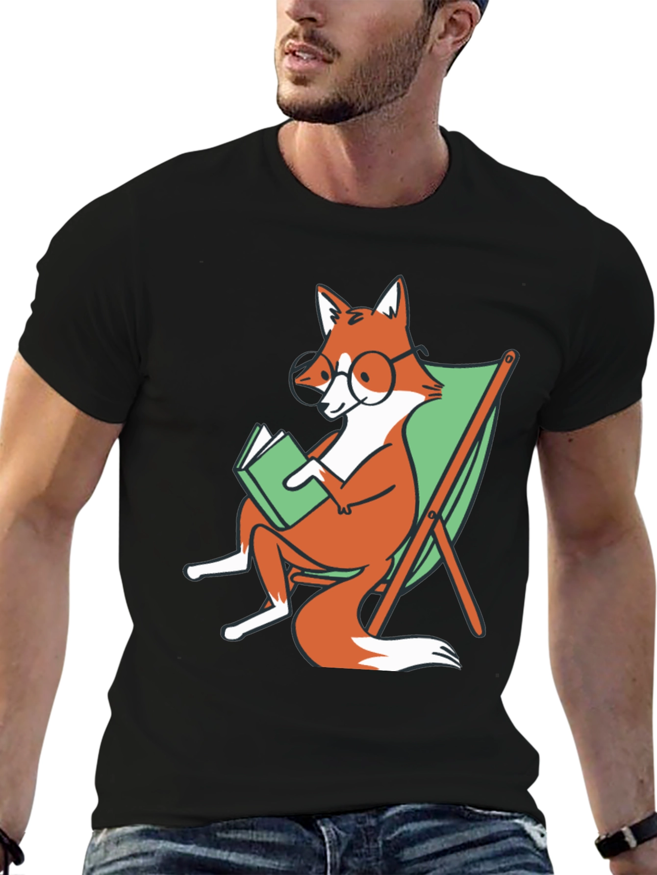 Fox Reading Book T-Shirt - Smart & Casual