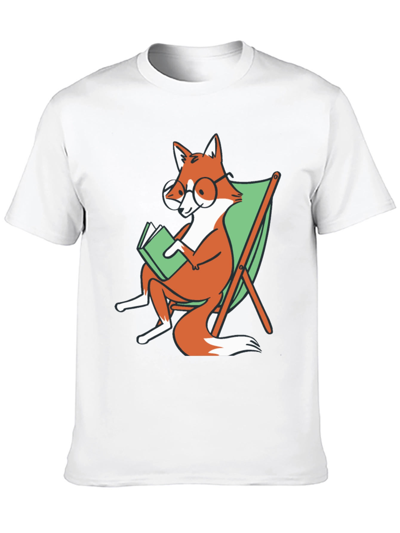 Fox Reading Book T-Shirt - Smart & Casual