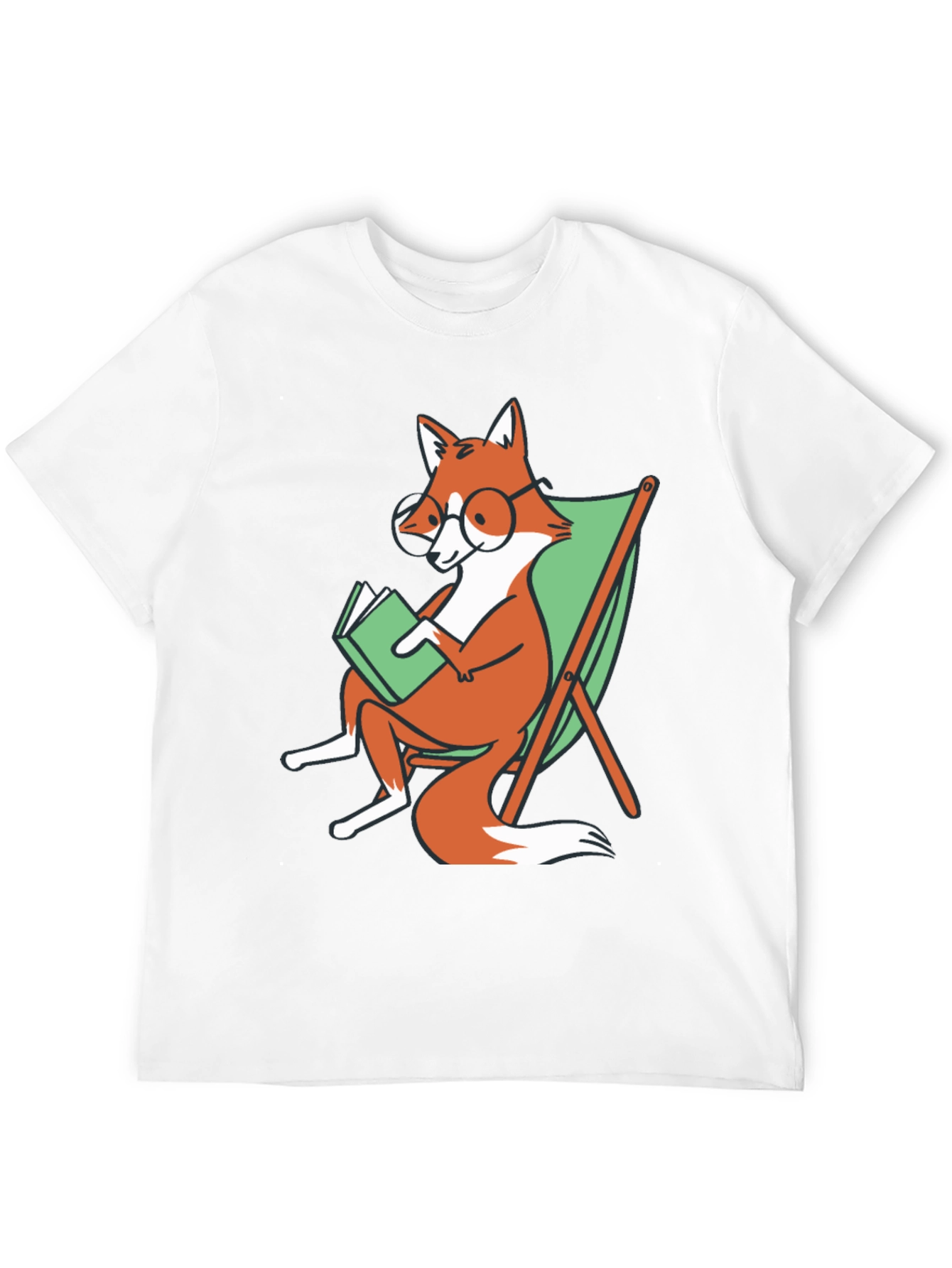 Fox Reading Book T-Shirt - Smart & Casual