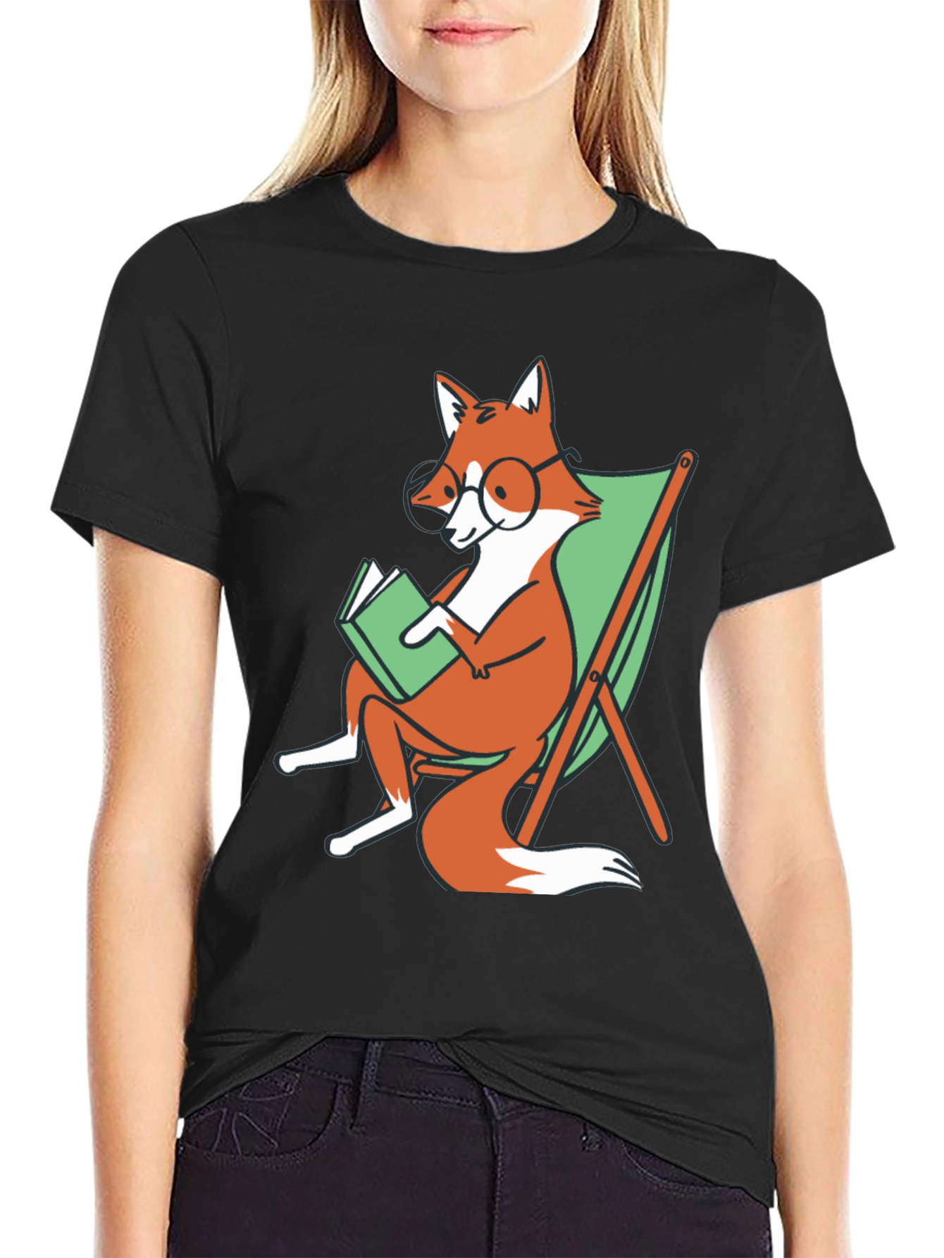 Fox Reading Book T-Shirt - Smart & Casual