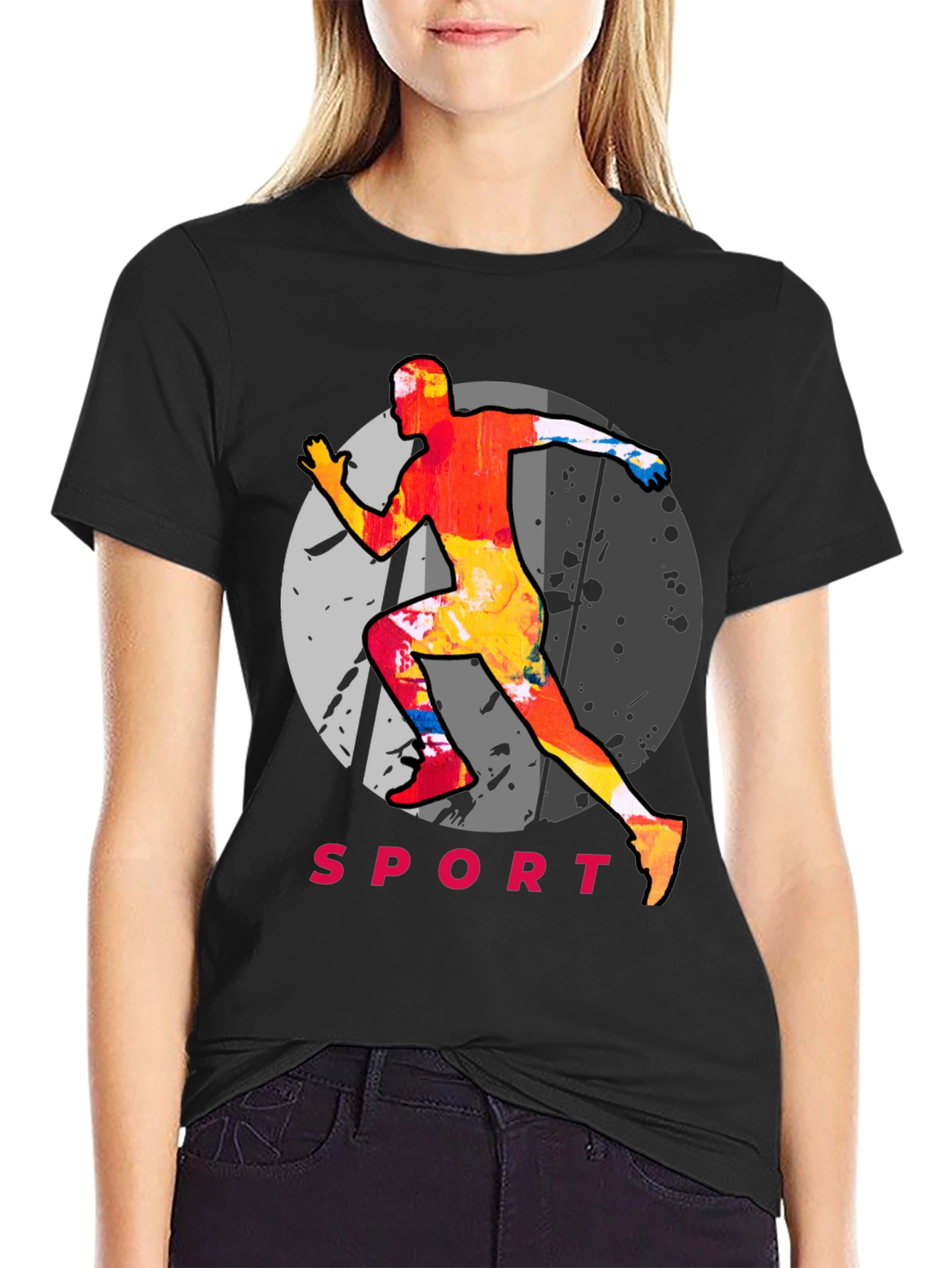 Mens Sport Graphic Tee - Athlete Print