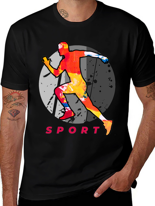 Mens Sport Graphic Tee - Athlete Print