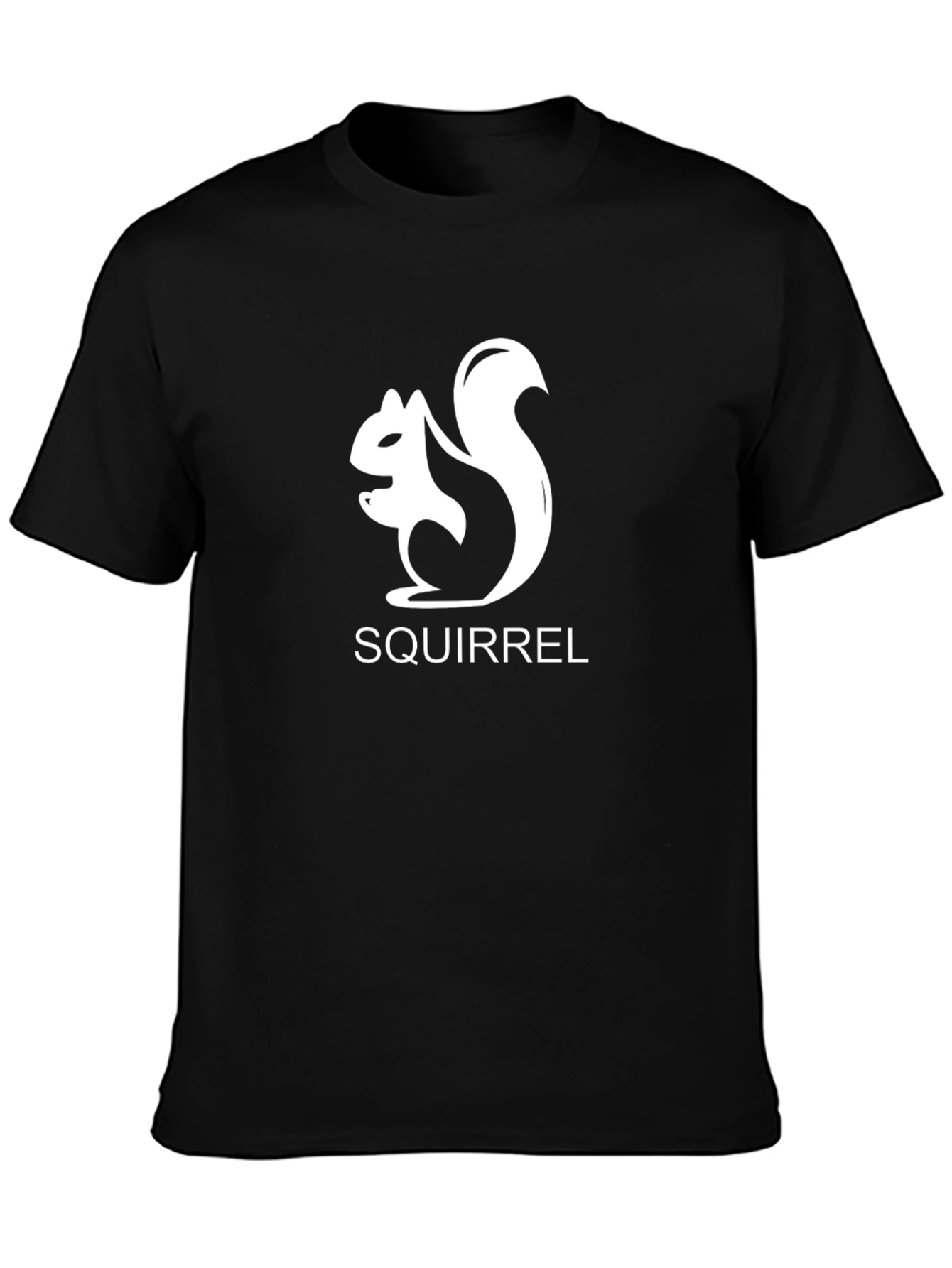 Squirrel Graphic Tee - Black Cotton T-Shirt