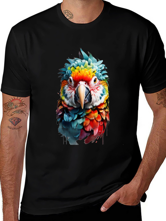 Vibrant Parrot Graphic T-Shirt - Bold Colorful Design