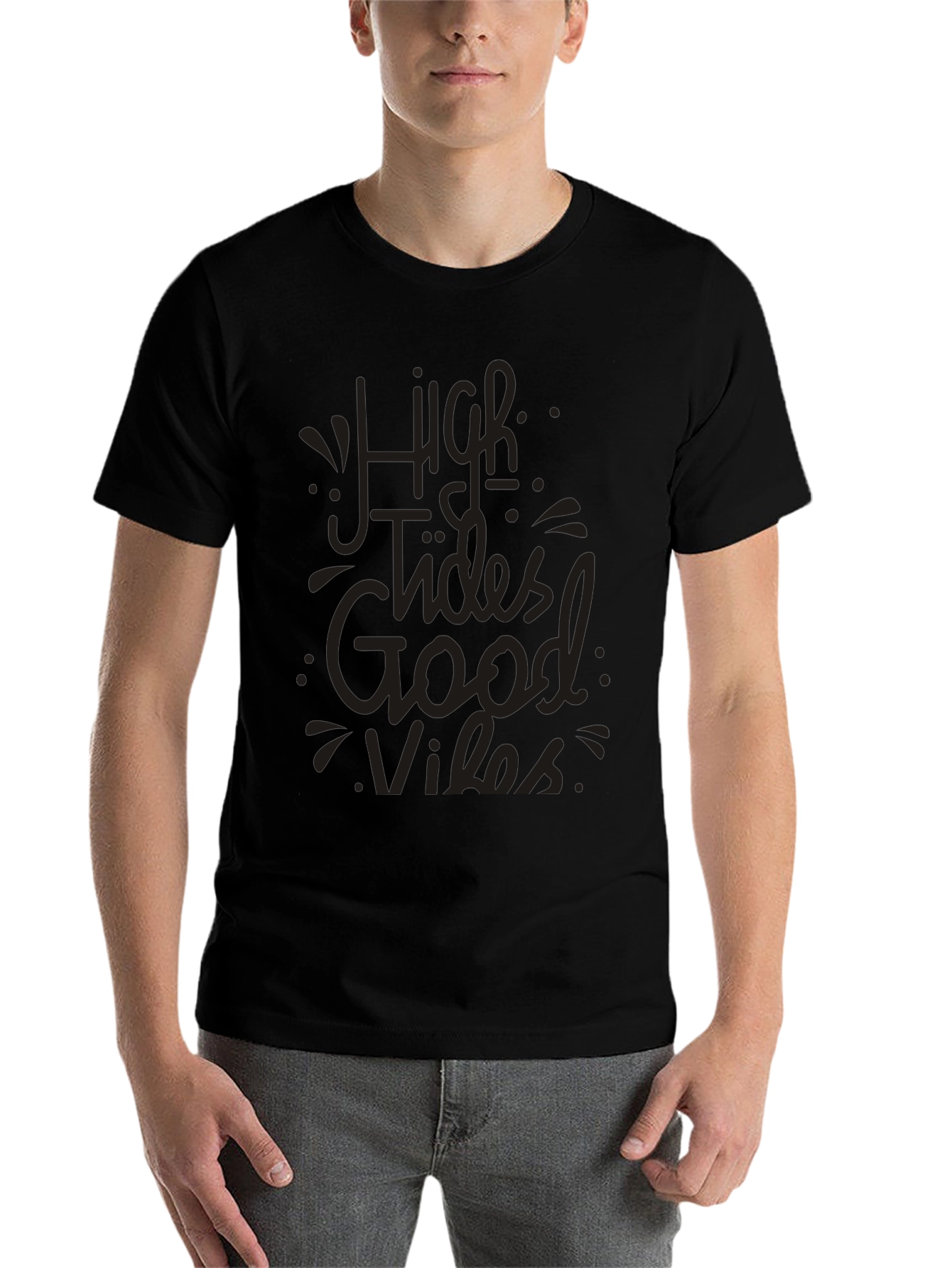High Tides Good Vibes Graphic Tee - Black