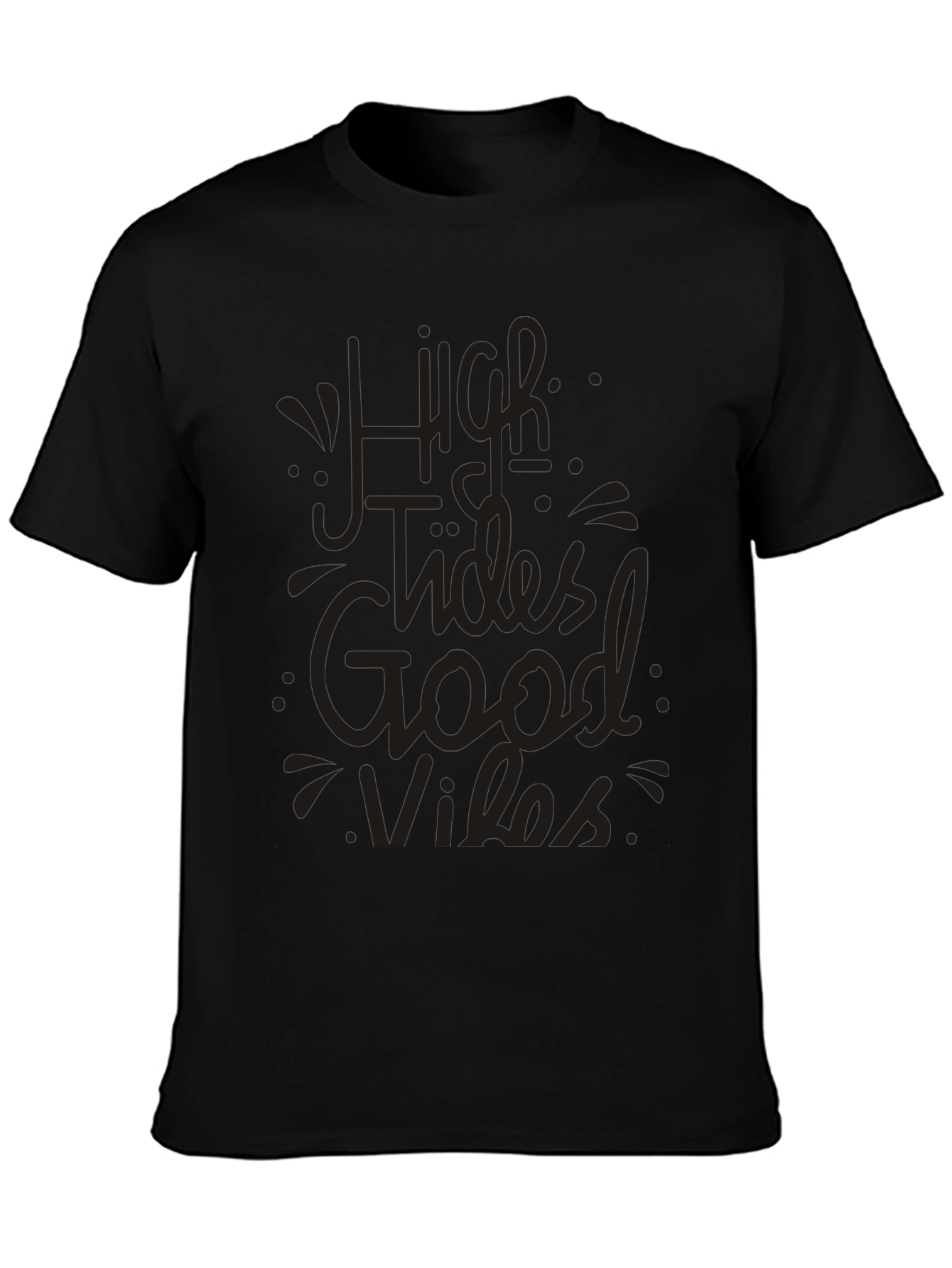 High Tides Good Vibes Graphic Tee - Black