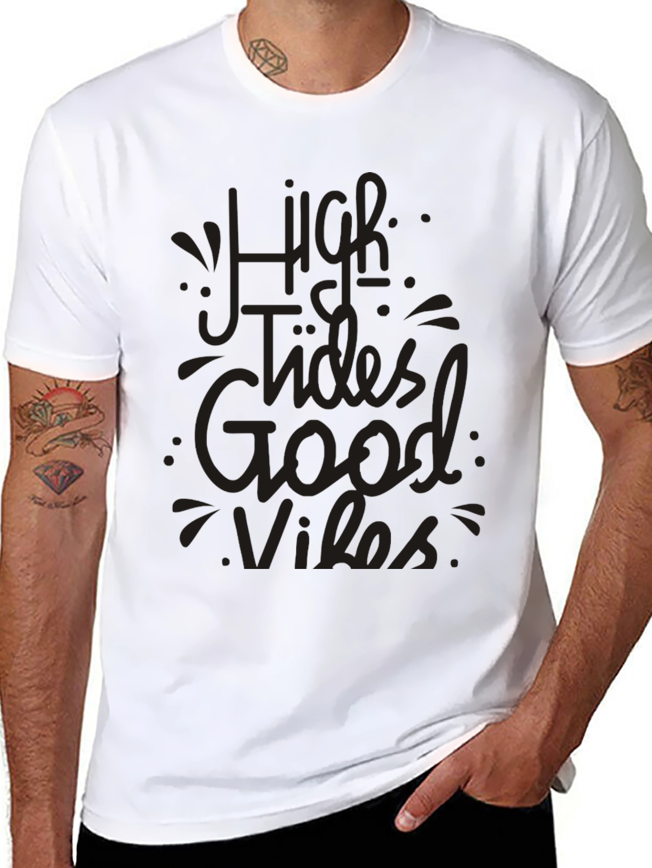 High Tides Good Vibes Graphic Tee - Black
