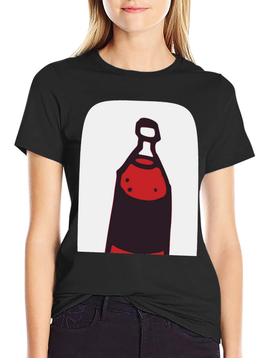 Abstract Bottle Graphic Tee - Black Cotton