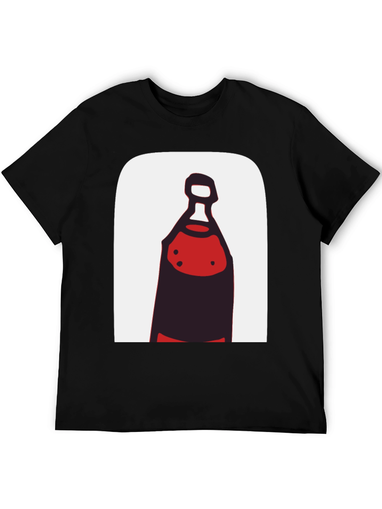 Abstract Bottle Graphic Tee - Black Cotton