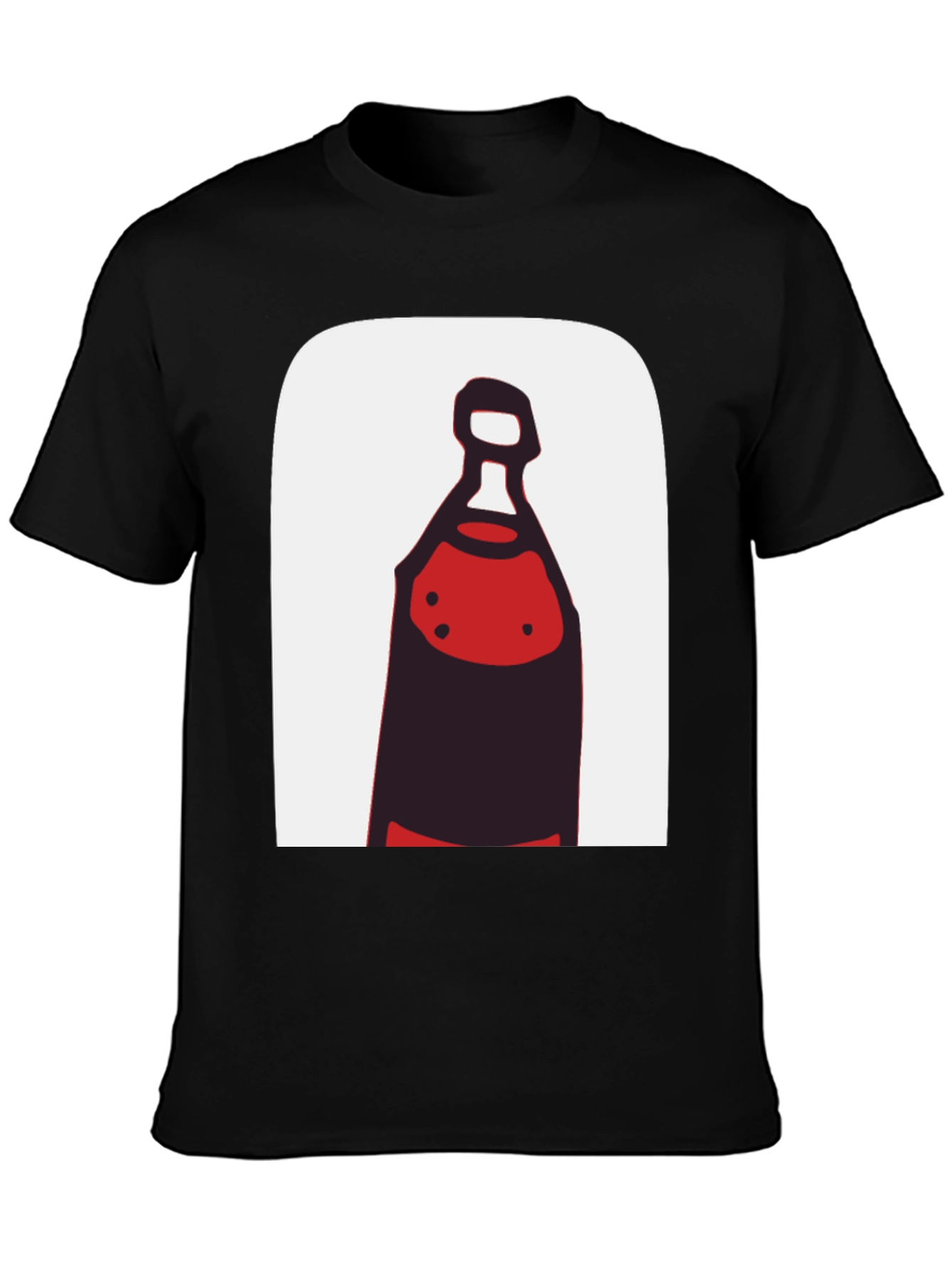 Abstract Bottle Graphic Tee - Black Cotton