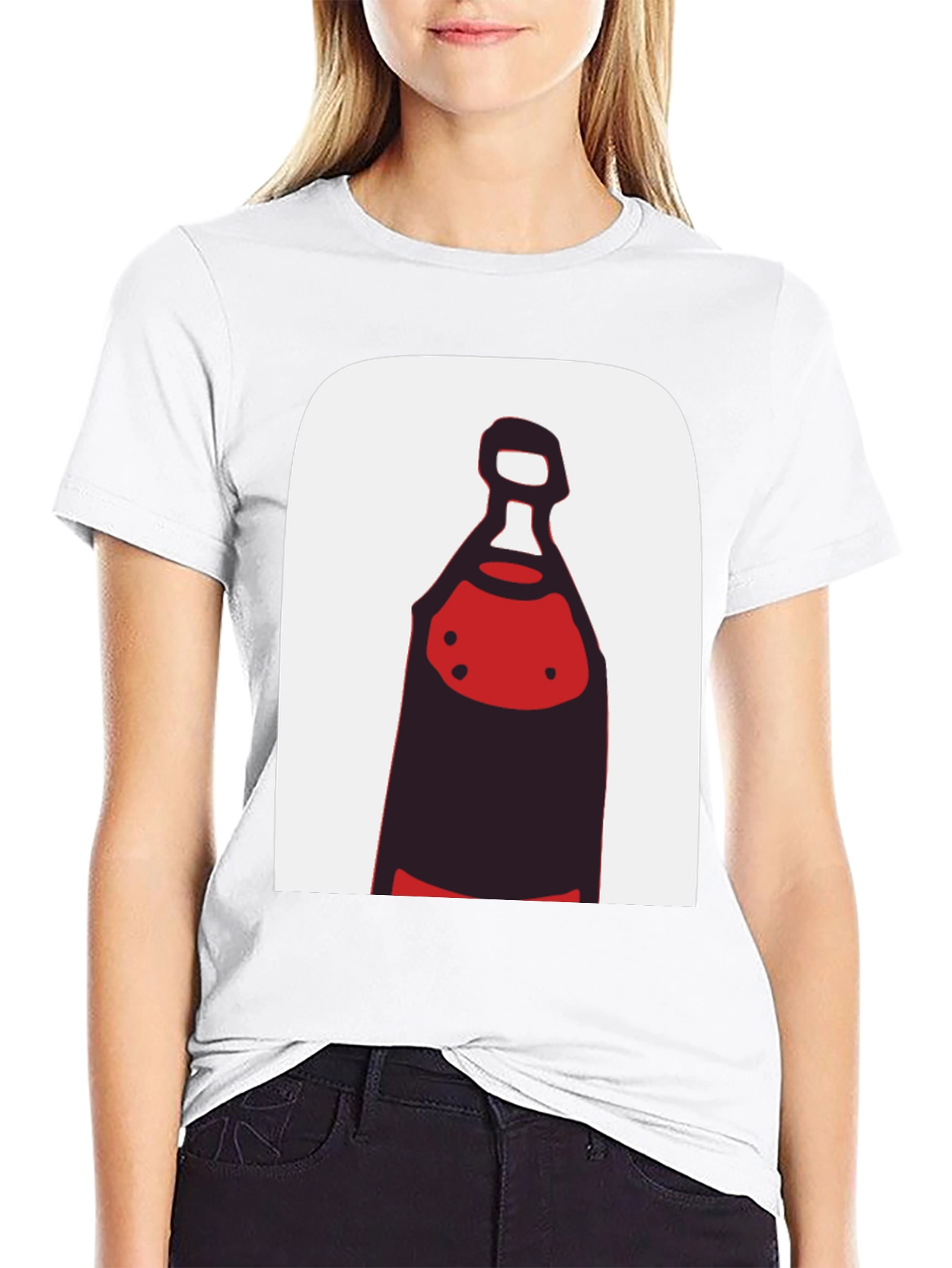 Abstract Bottle Graphic Tee - Black Cotton