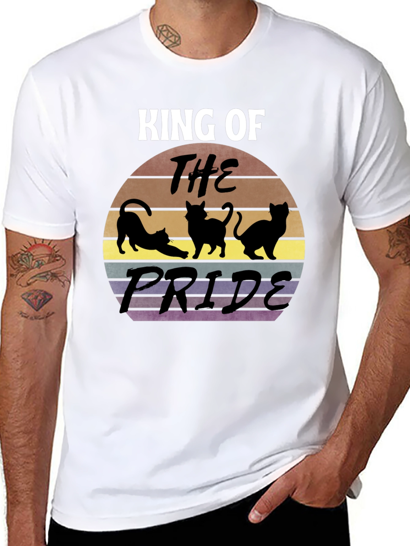 King of the Pride Cats T-Shirt - Retro Style