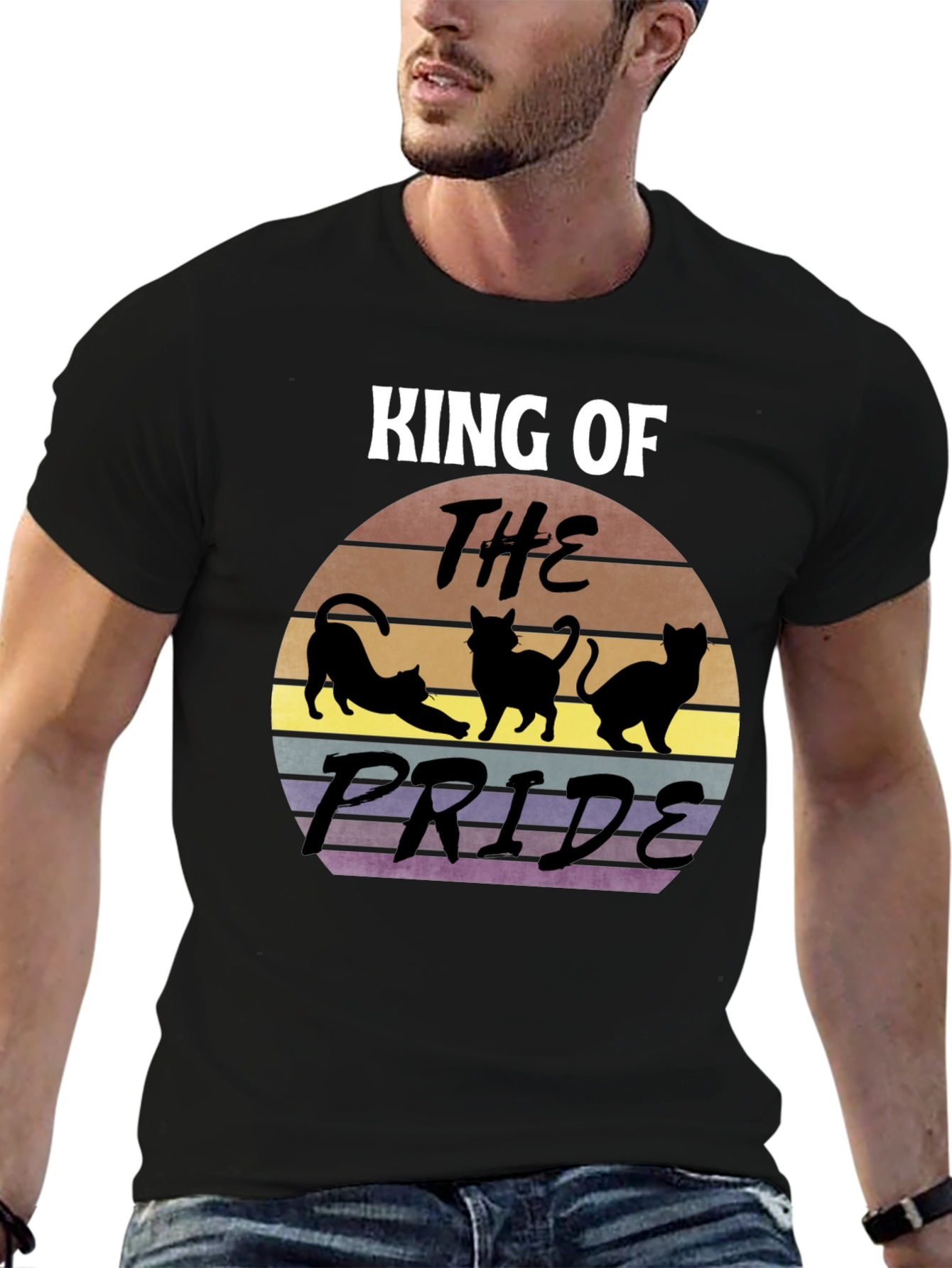 King of the Pride Cats T-Shirt - Retro Style