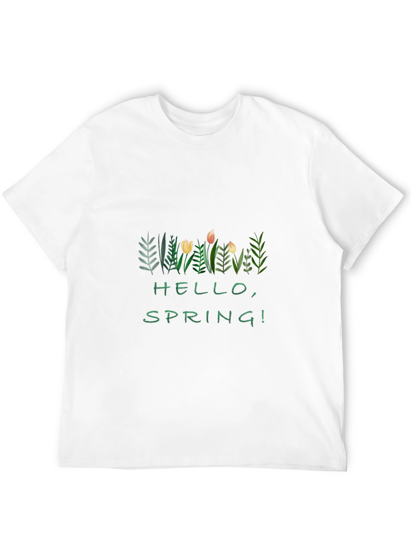 Hello Spring! Graphic Black T-Shirt