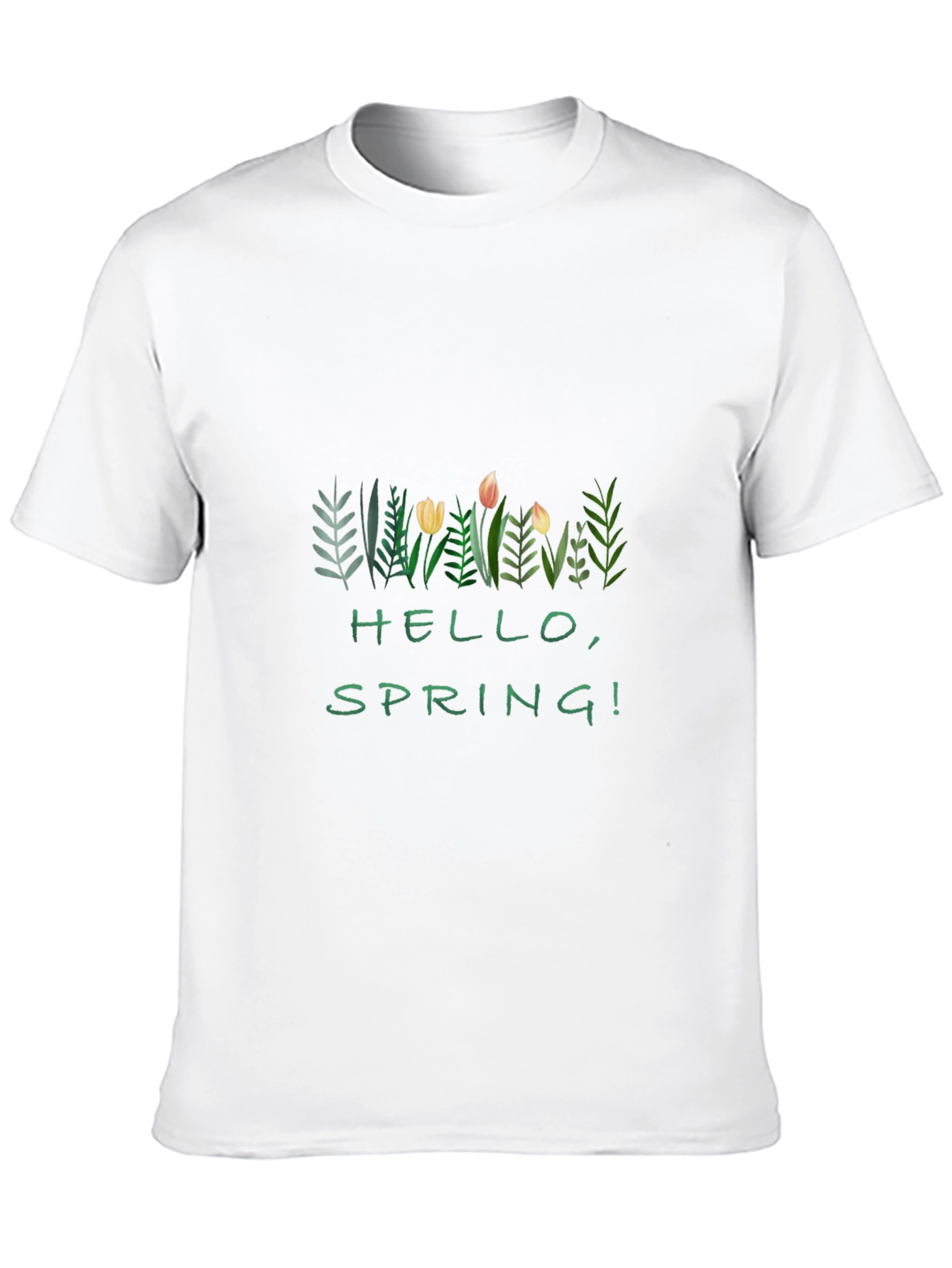 Hello Spring! Graphic Black T-Shirt