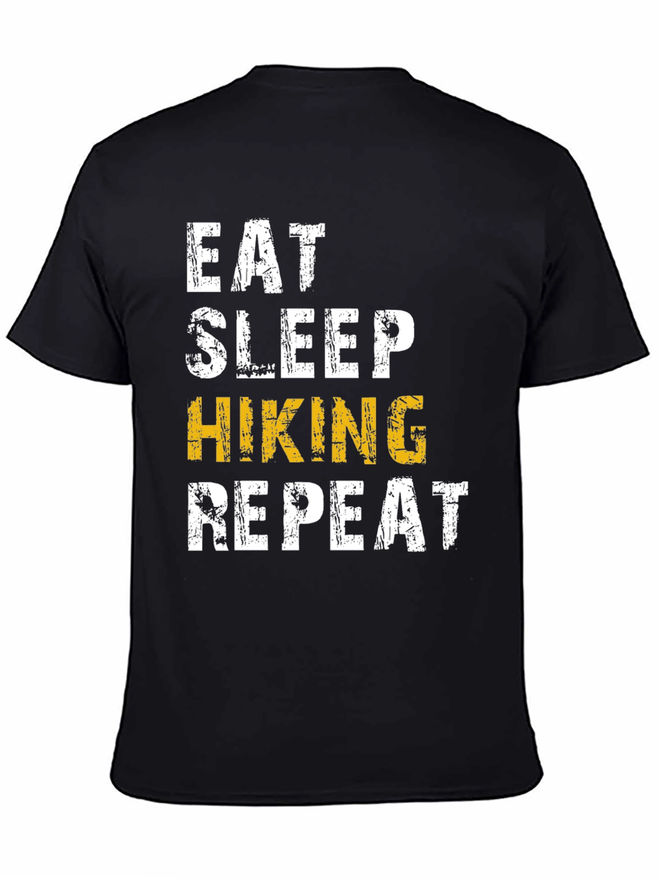 Eat Sleep Hiking Repeat T-Shirt - Black Cotton Tee