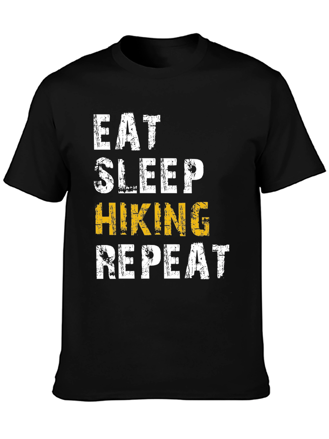 Eat Sleep Hiking Repeat T-Shirt - Black Cotton Tee
