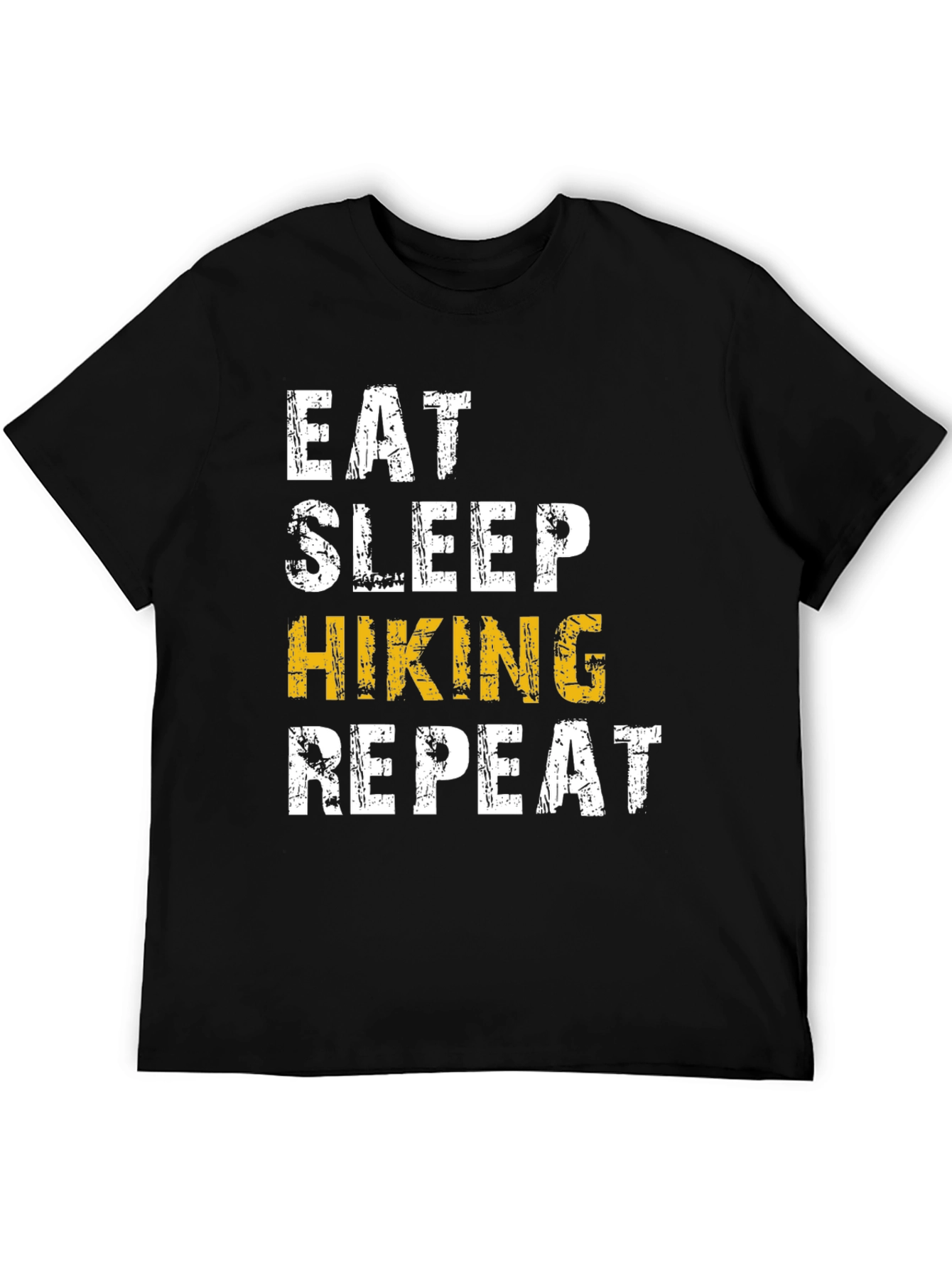 Eat Sleep Hiking Repeat T-Shirt - Black Cotton Tee