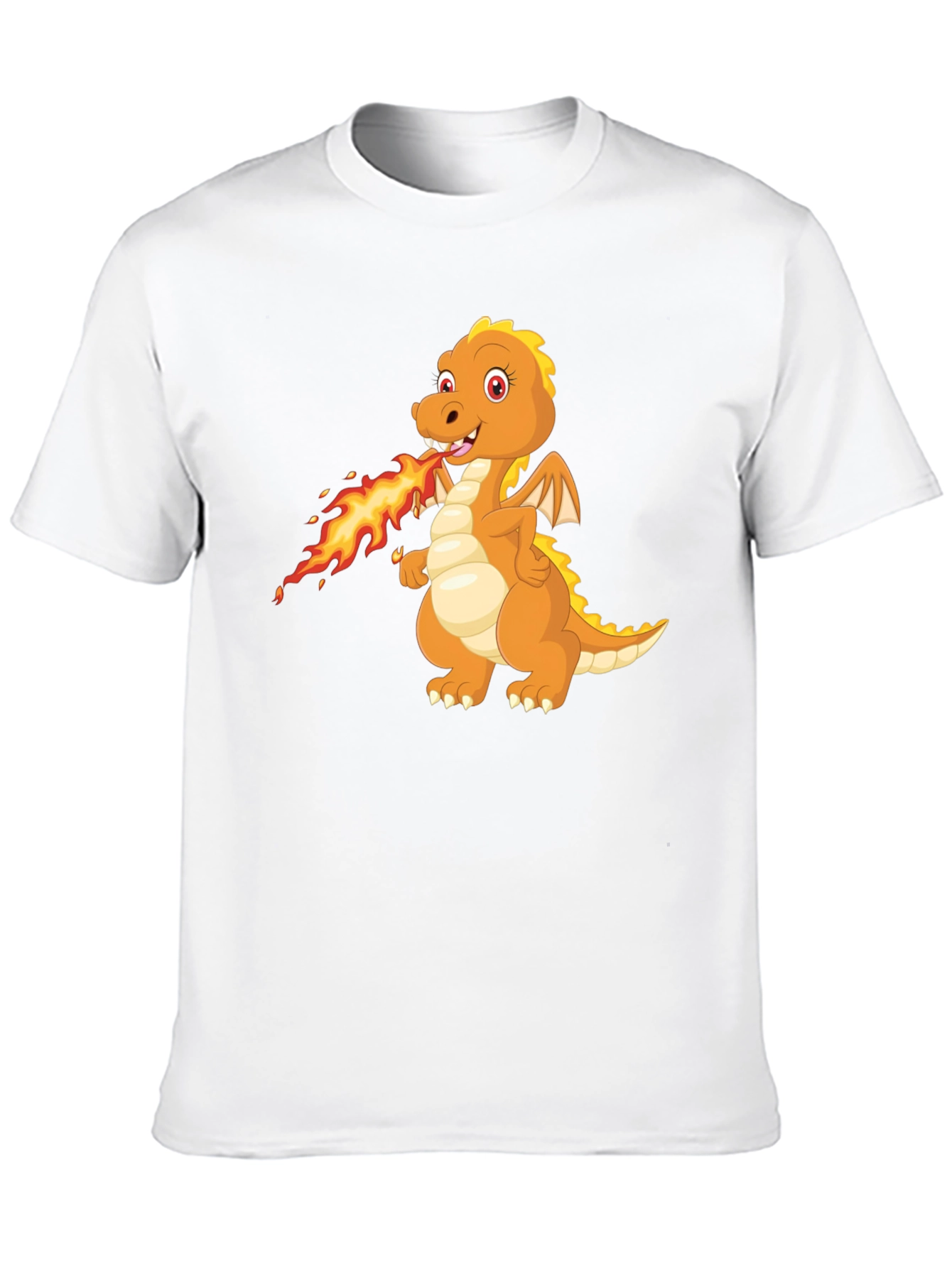 Dragon Fire T-Shirt - Black Cartoon Graphic