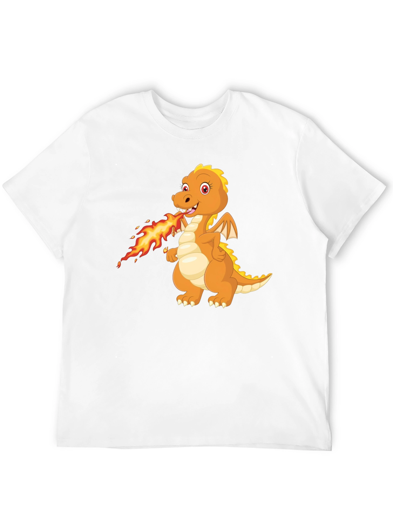 Dragon Fire T-Shirt - Black Cartoon Graphic