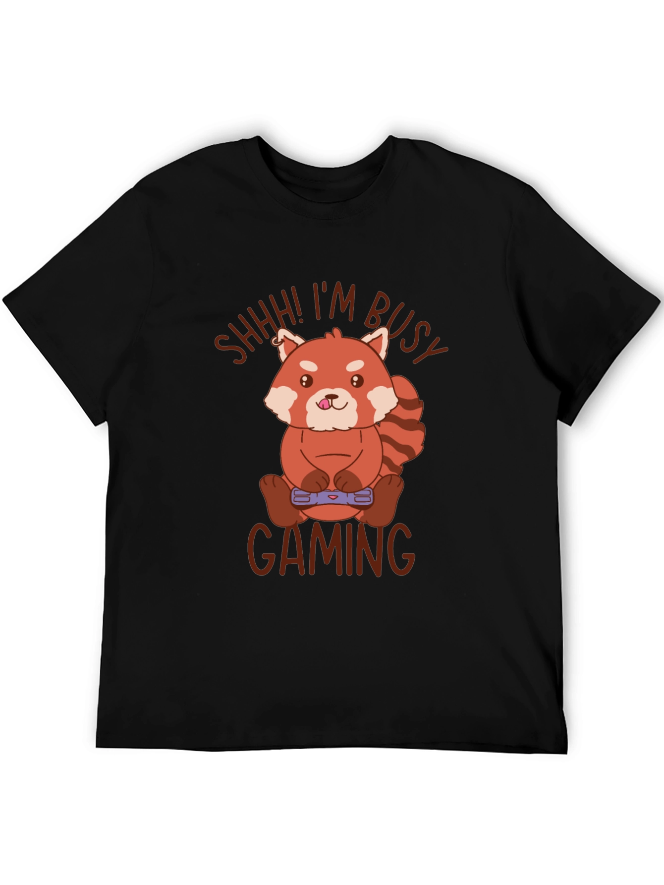 Gamer Red Panda T-Shirt - Shhh! Im Busy Gaming