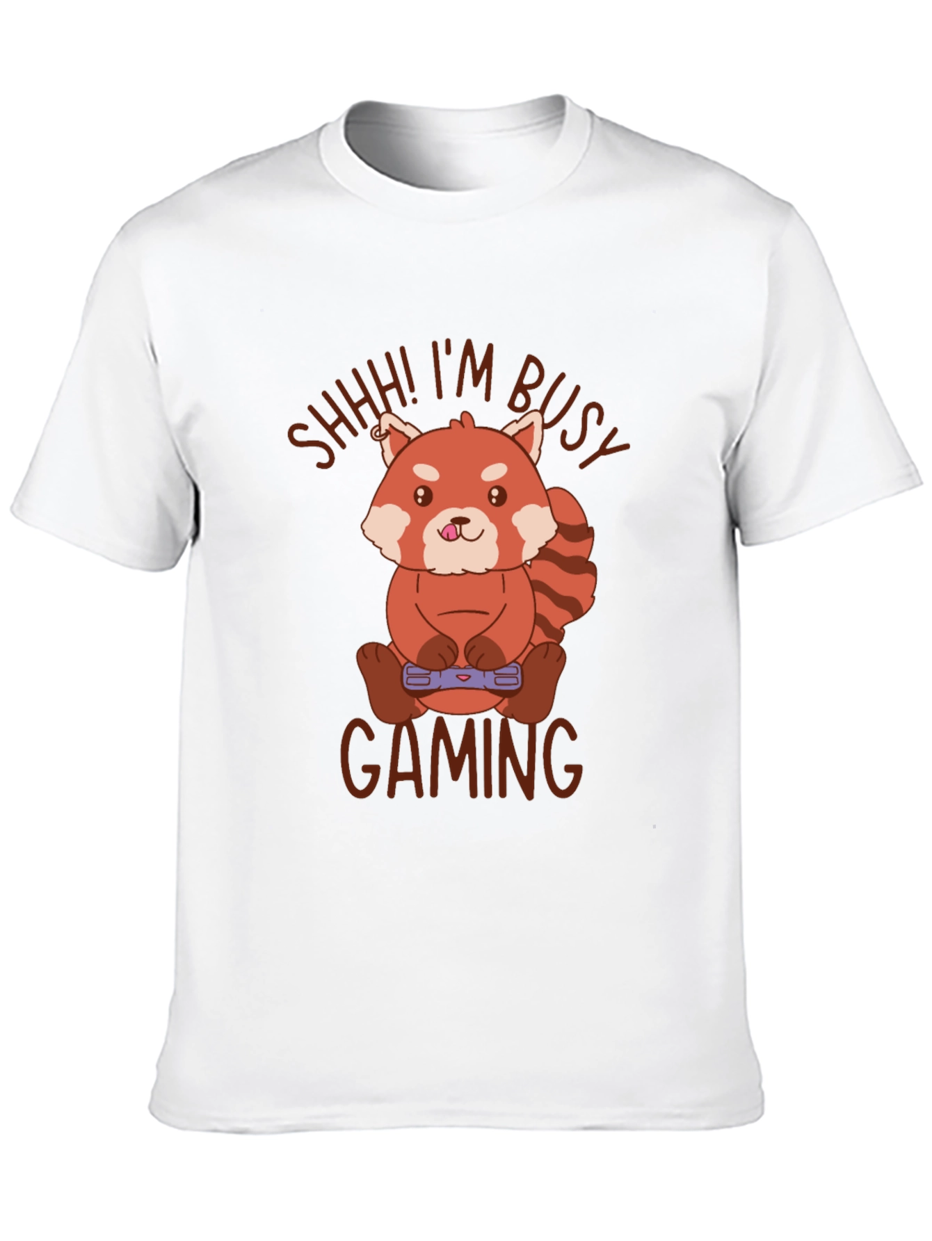 Gamer Red Panda T-Shirt - Shhh! Im Busy Gaming