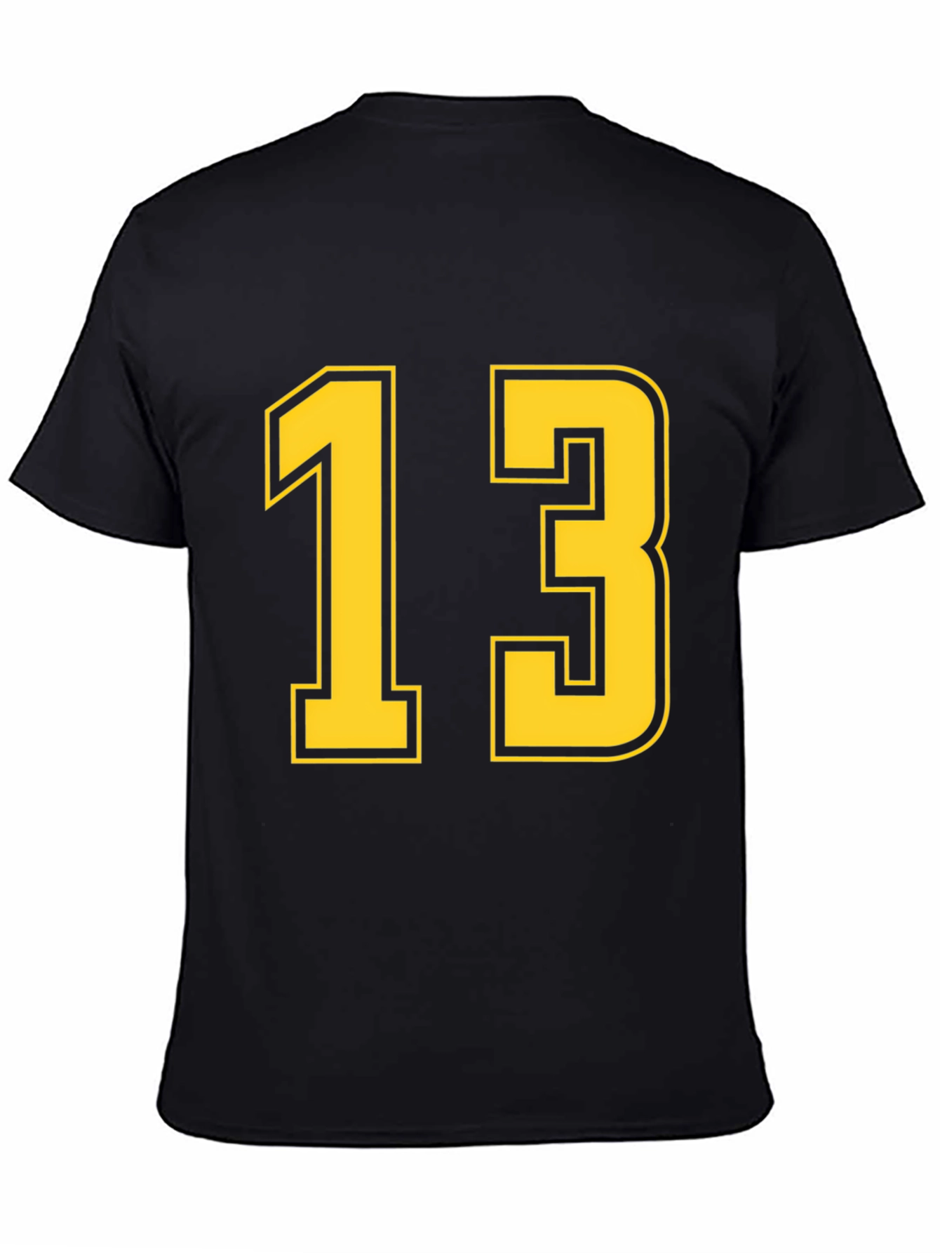 Black T-Shirt with Yellow Number 13