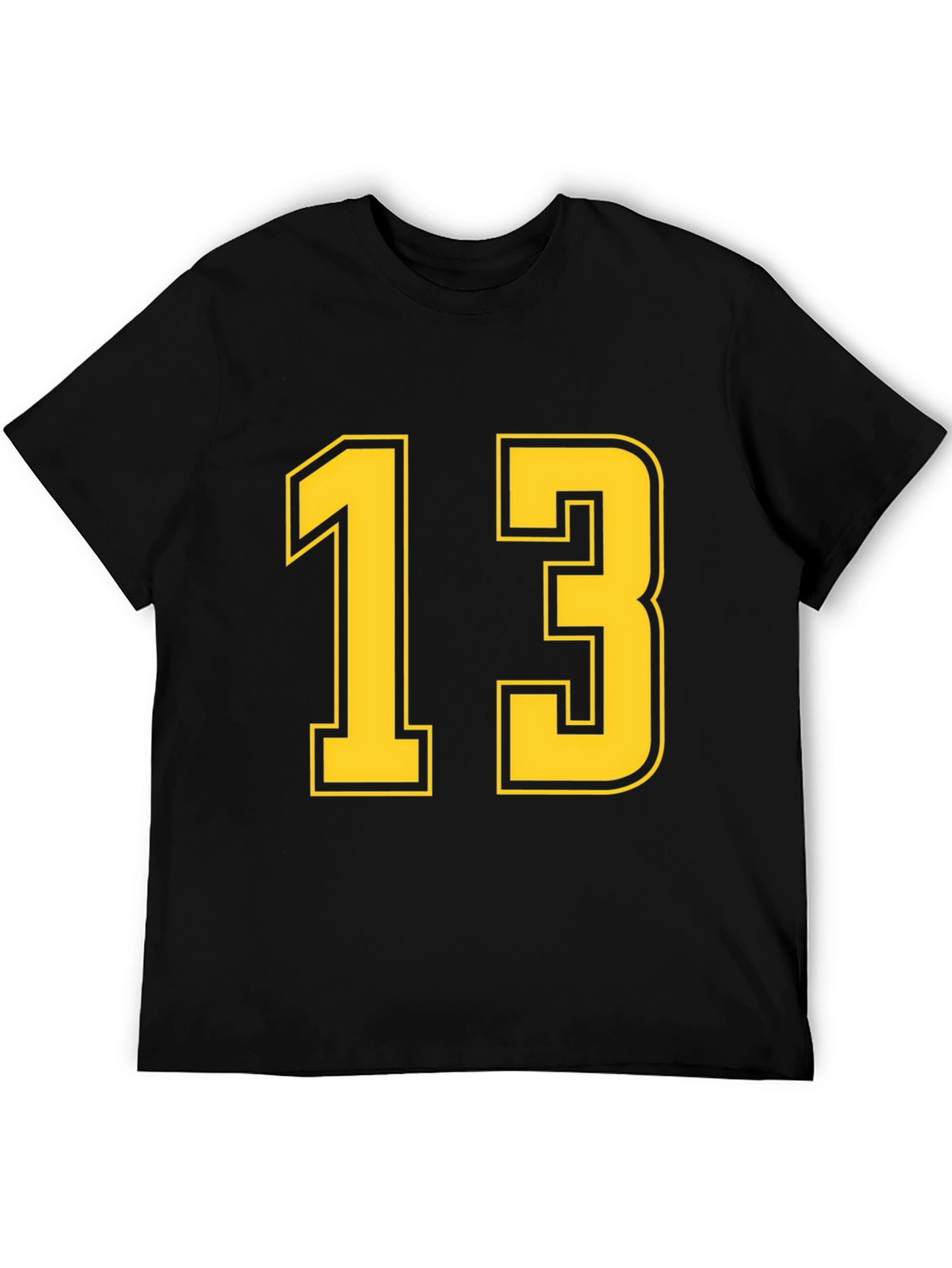 Black T-Shirt with Yellow Number 13