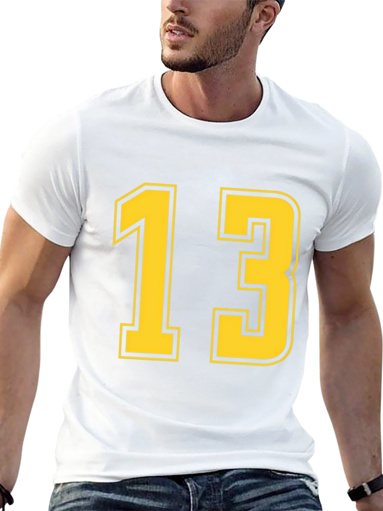 Black T-Shirt with Yellow Number 13