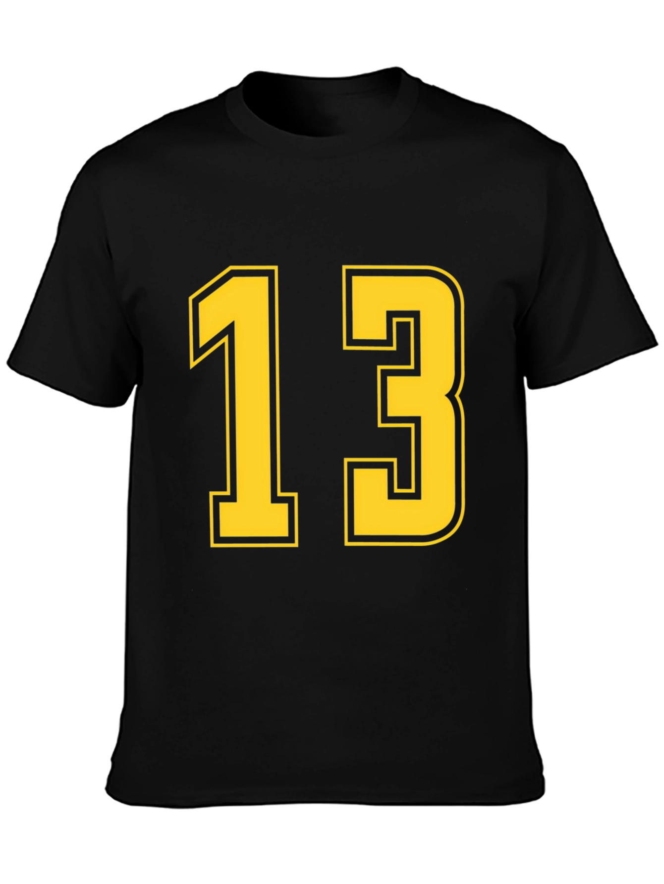 Black T-Shirt with Yellow Number 13