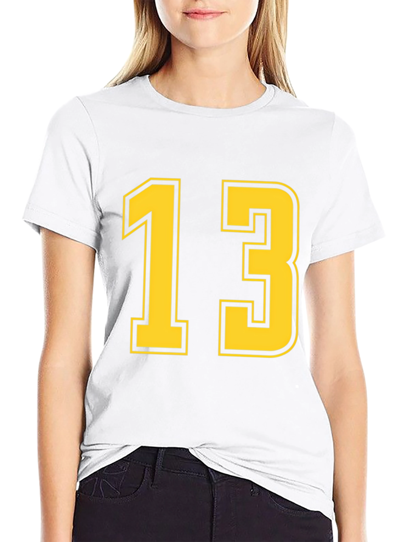 Black T-Shirt with Yellow Number 13